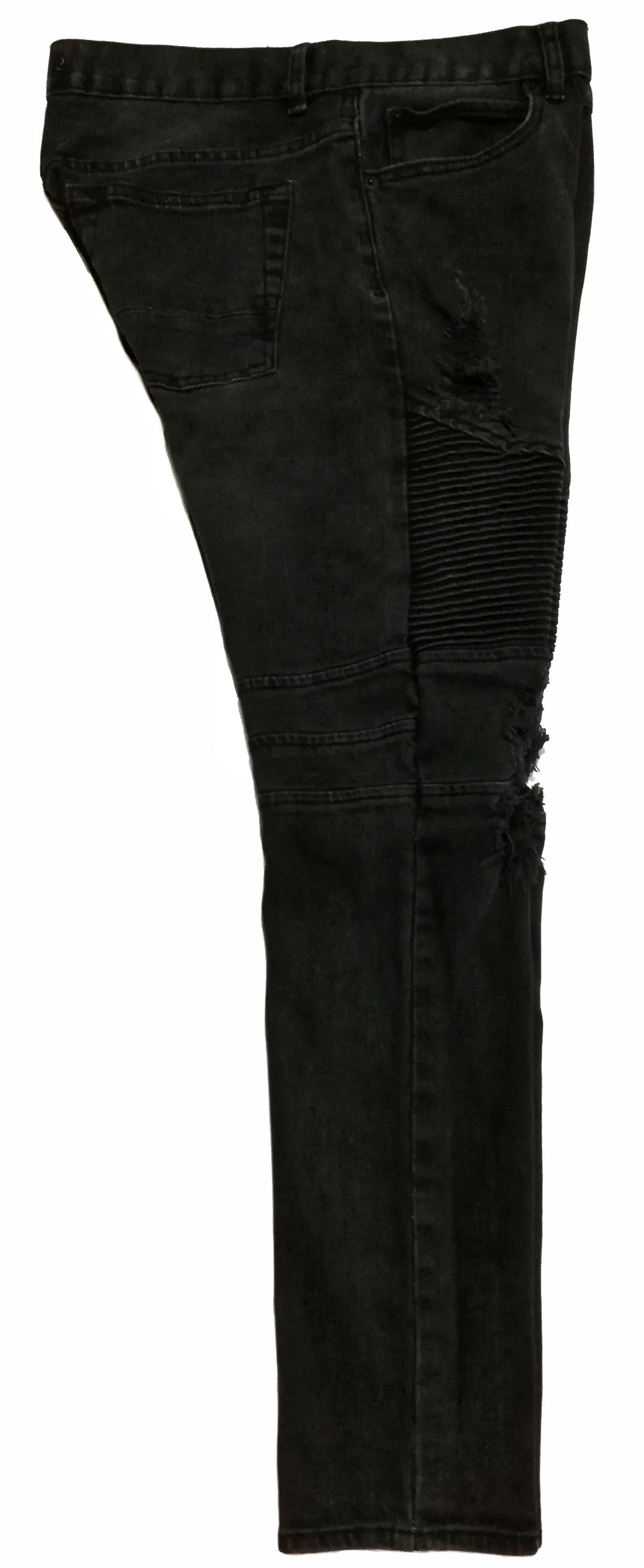 Bullhead Denim Co. × Designer 🔥Bullhead Stacked Similar Balmain Anthracite Biker🔥 Size US 33 - 15 Thumbnail