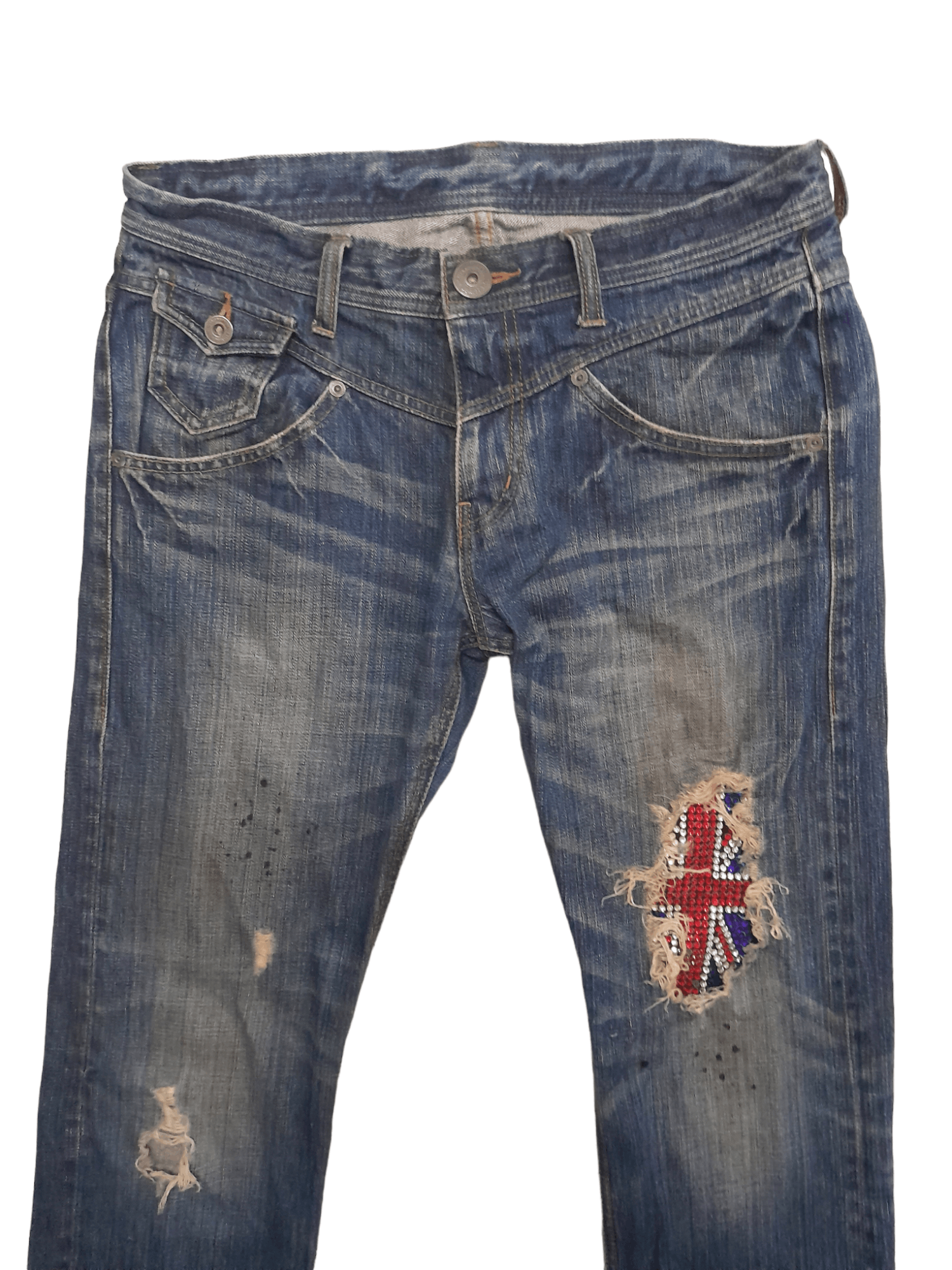 Japanese Brand RattleTrap Japan Distressed Denim (E520) Size US 31 - 3 Thumbnail