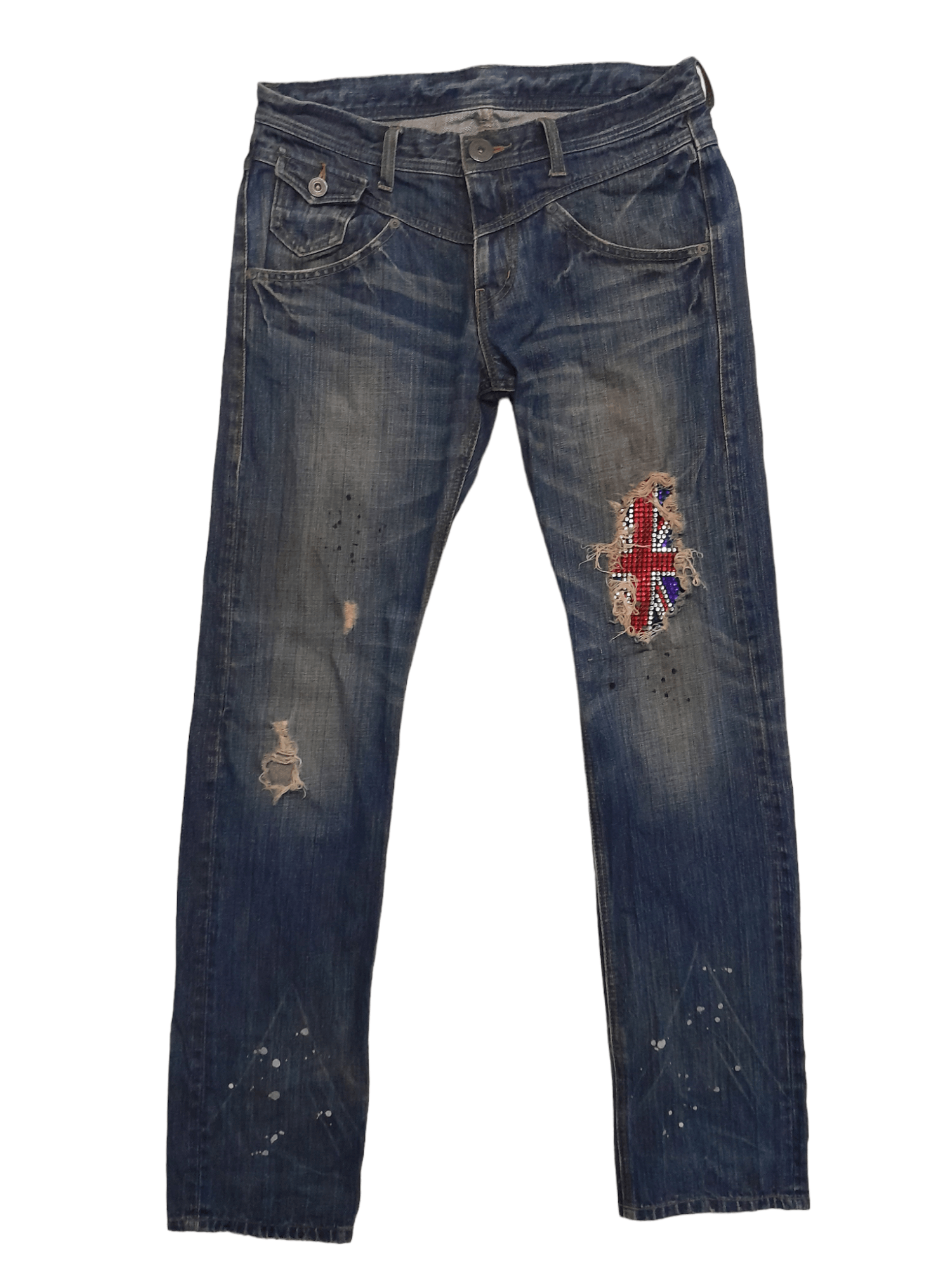 Japanese Brand RattleTrap Japan Distressed Denim (E520) Size US 31 - 1 Thumbnail