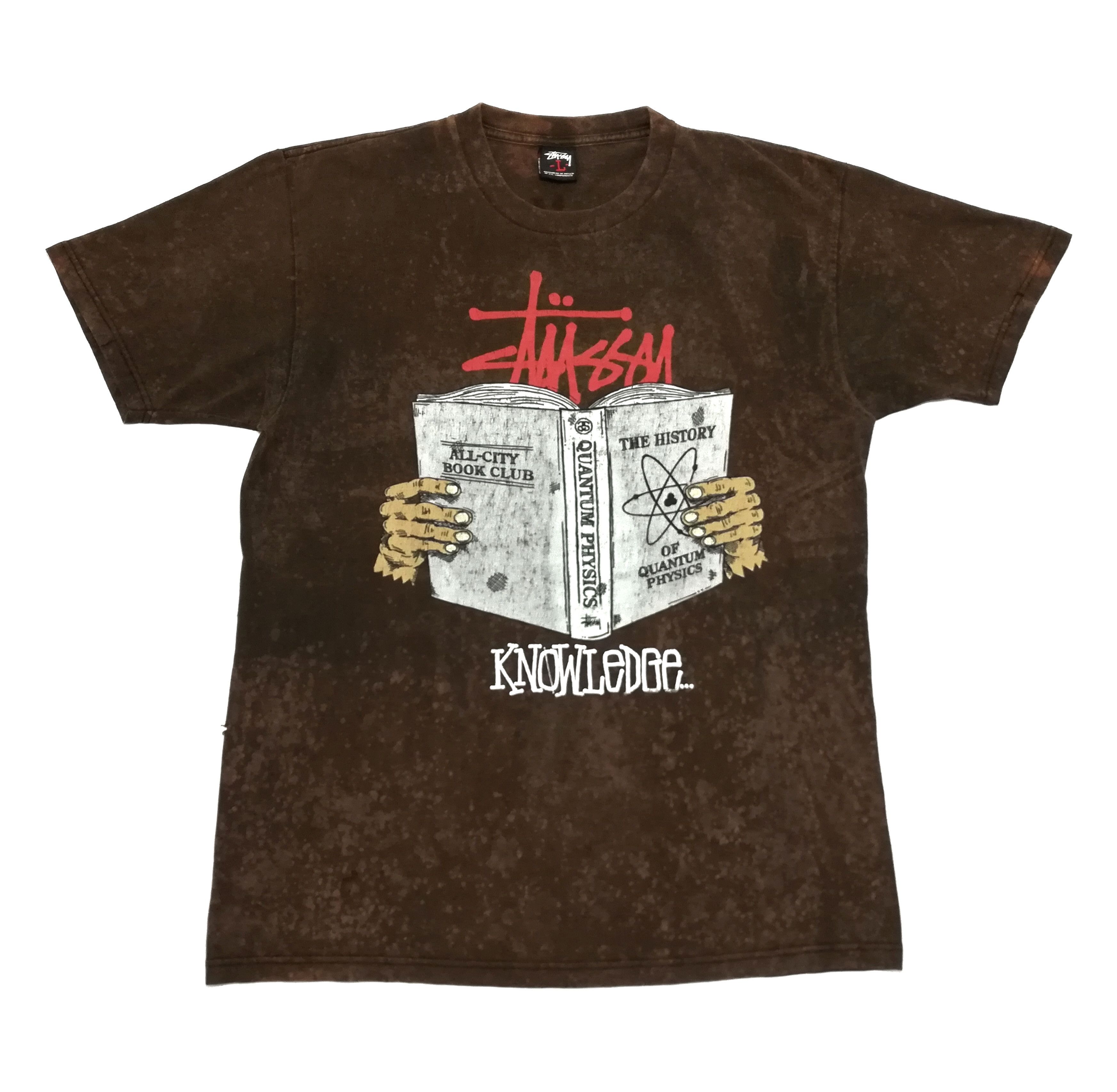 Stussy 🔥Stussy Big Logo Knowledge Distressed Customised Acid Wash Size US M / EU 48-50 / 2 - 1 Thumbnail