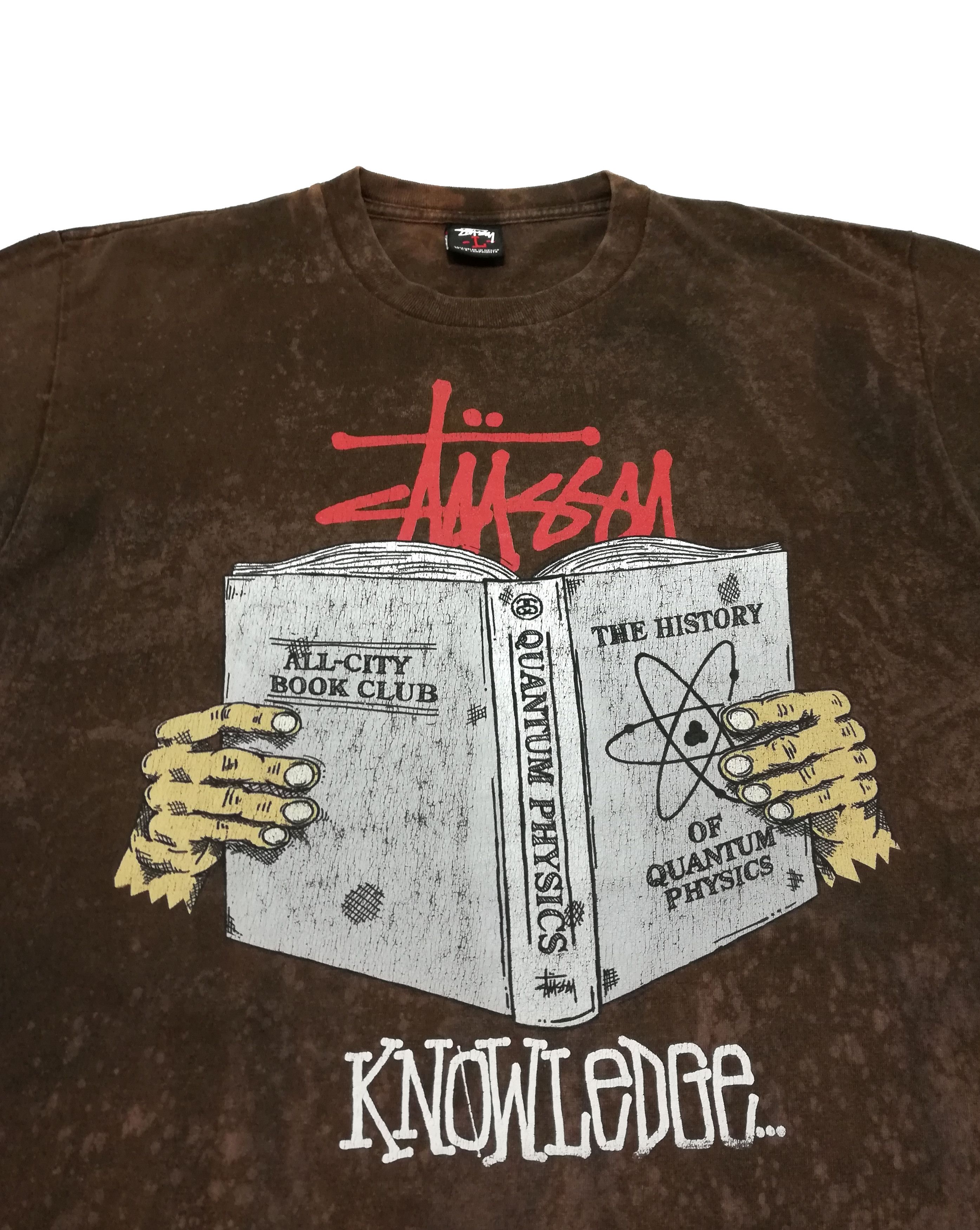 Stussy 🔥Stussy Big Logo Knowledge Distressed Customised Acid Wash Size US M / EU 48-50 / 2 - 3 Thumbnail