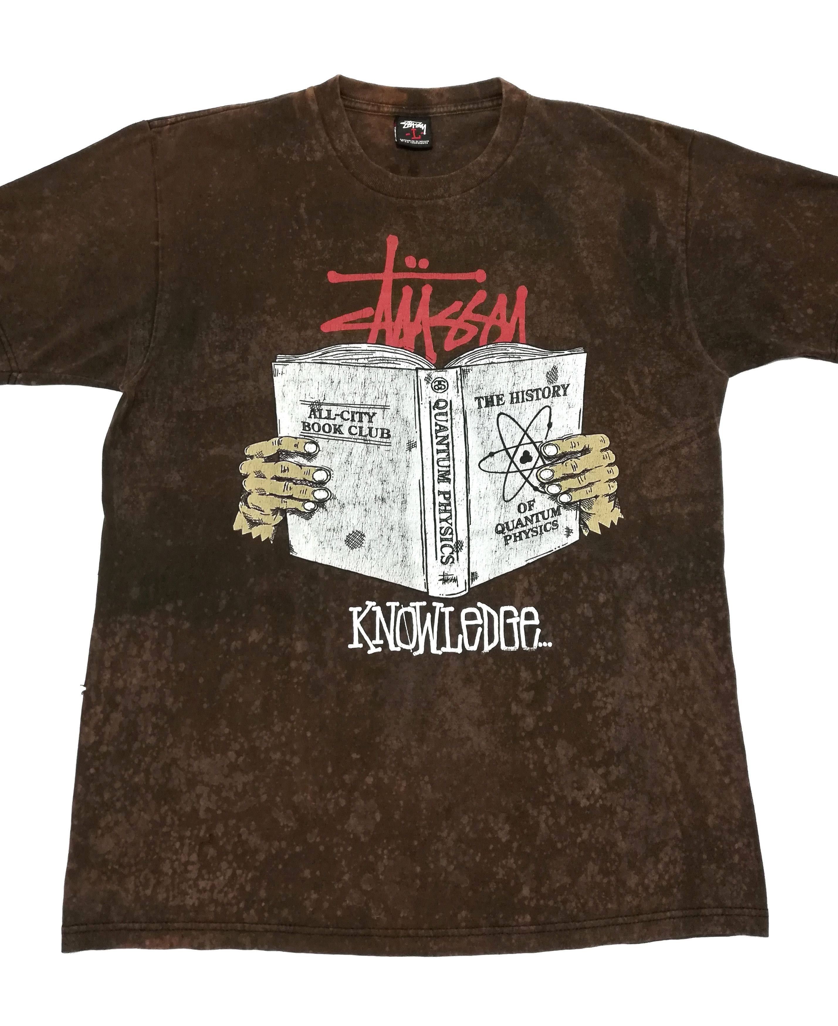 Stussy 🔥Stussy Big Logo Knowledge Distressed Customised Acid Wash Size US M / EU 48-50 / 2 - 2 Thumbnail