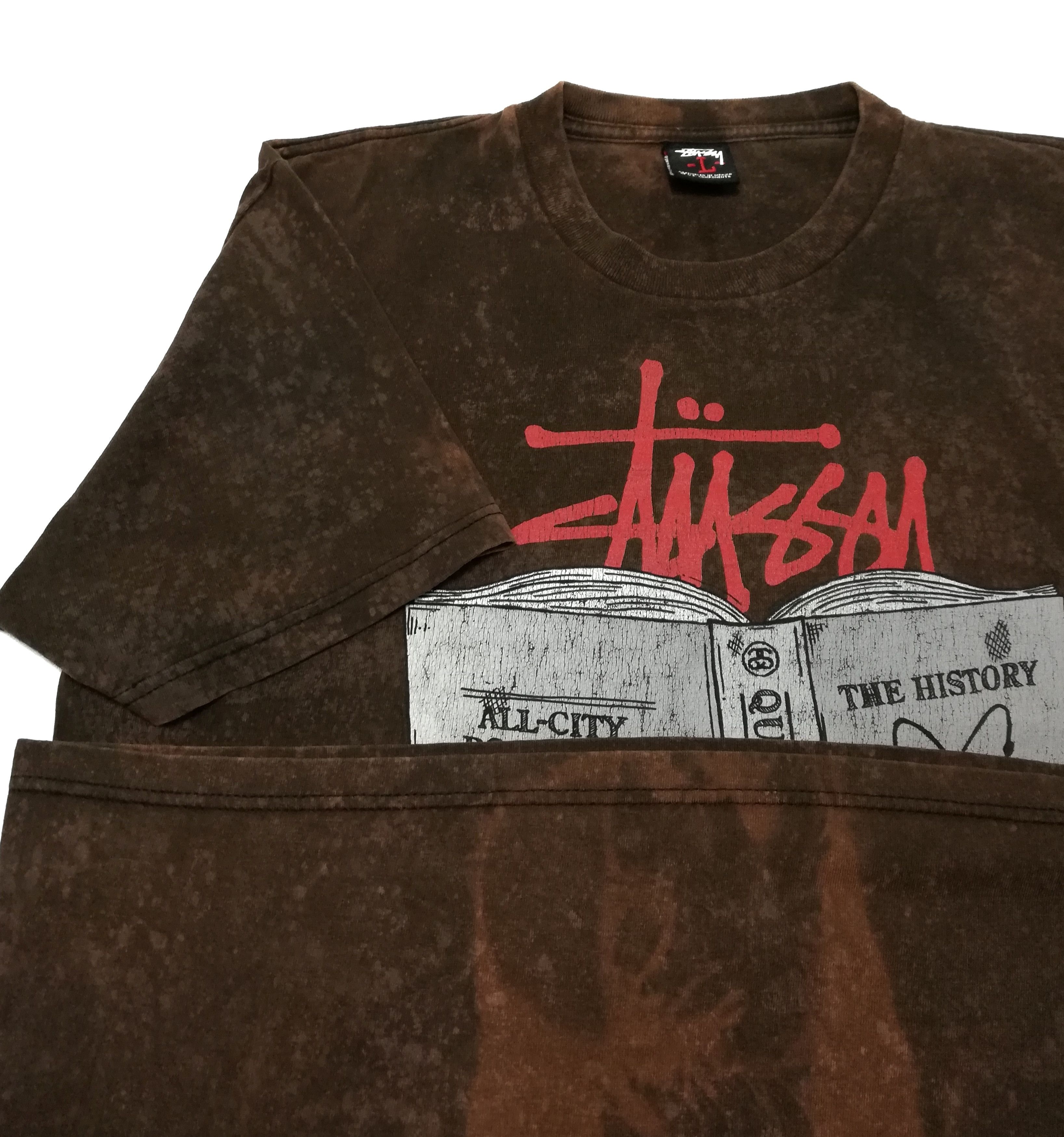 Stussy 🔥Stussy Big Logo Knowledge Distressed Customised Acid Wash Size US M / EU 48-50 / 2 - 5 Thumbnail