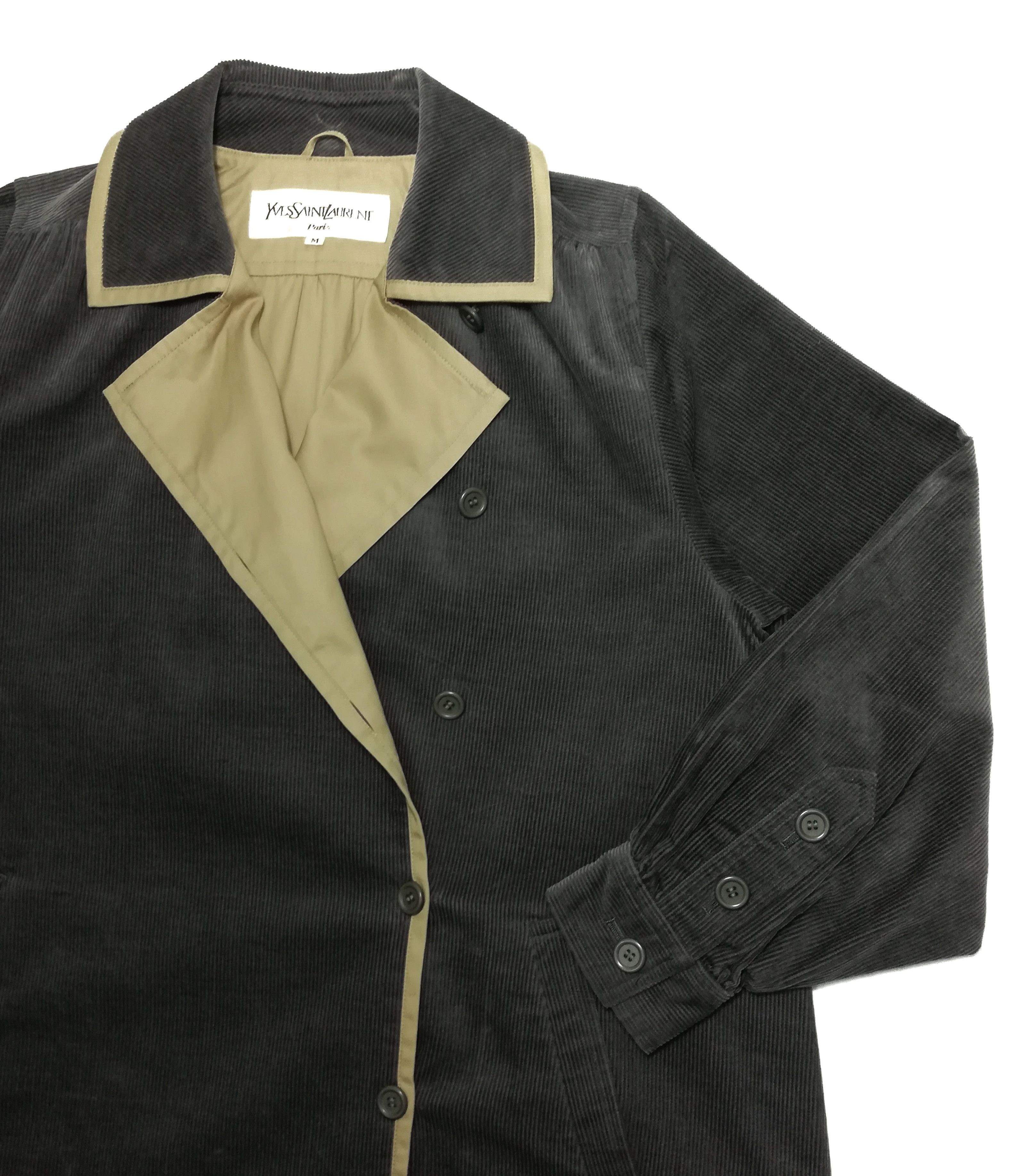 Other × Yves Saint Laurent 🔥GRAIL OG Archival YSL Paris Corduroy Long Coat Jacket Size US M / EU 48-50 / 2 - 5 Thumbnail