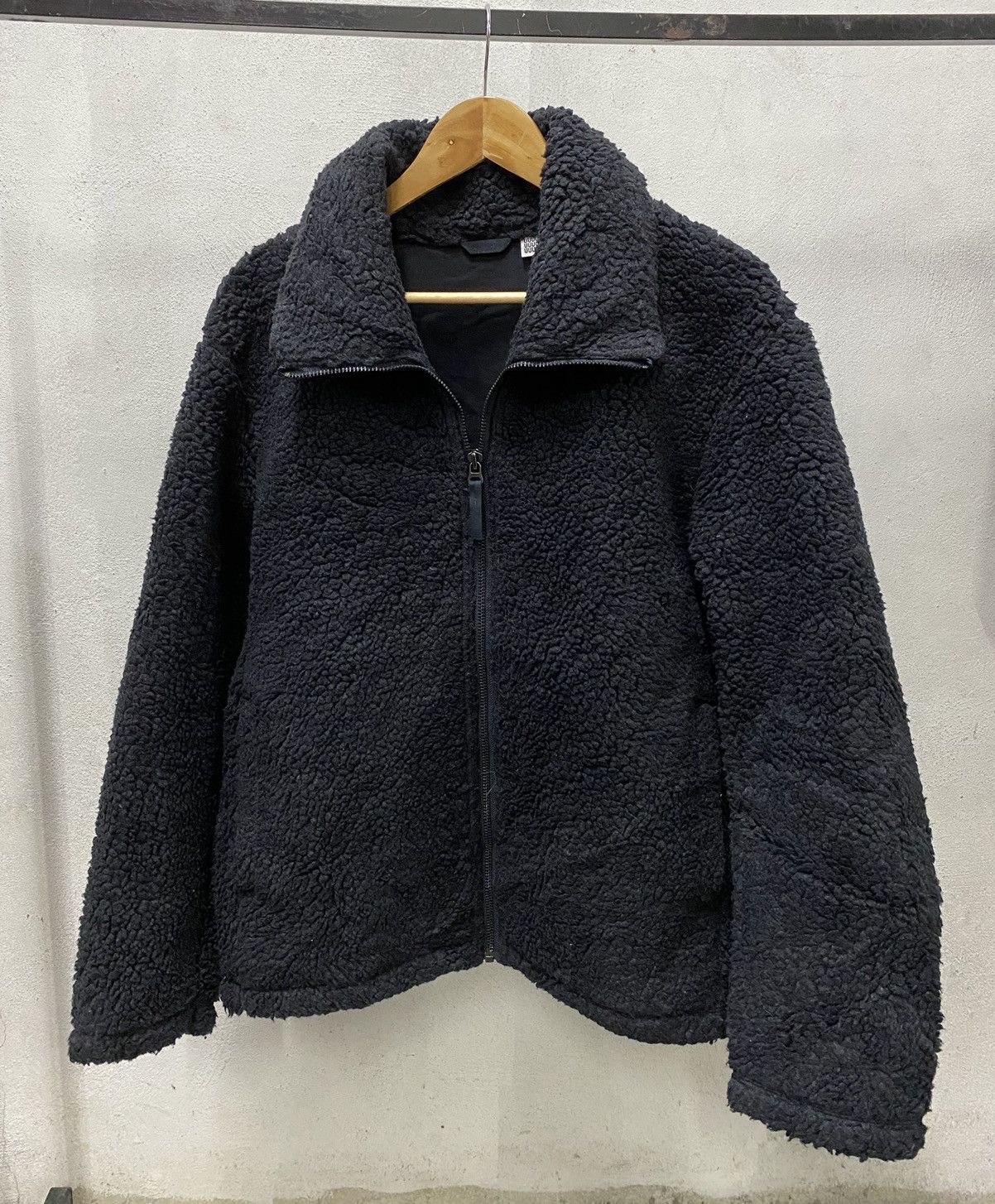 image of Uuuu Undercover X Lemaire Fleece Zipper Jacket in Black, Men's (Size Large)
