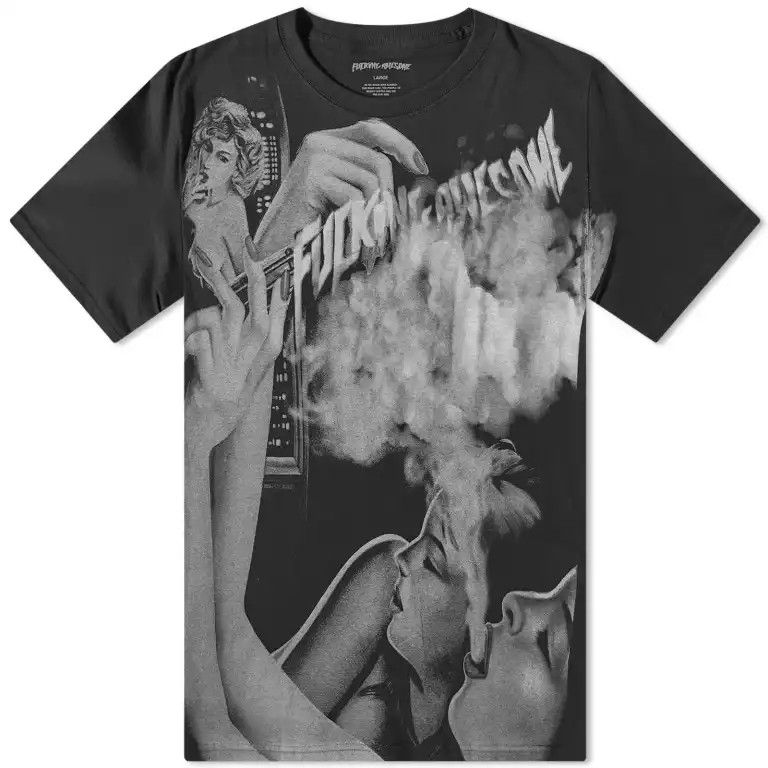 Pre-owned Fucking Awesome Smoke Tee In Black