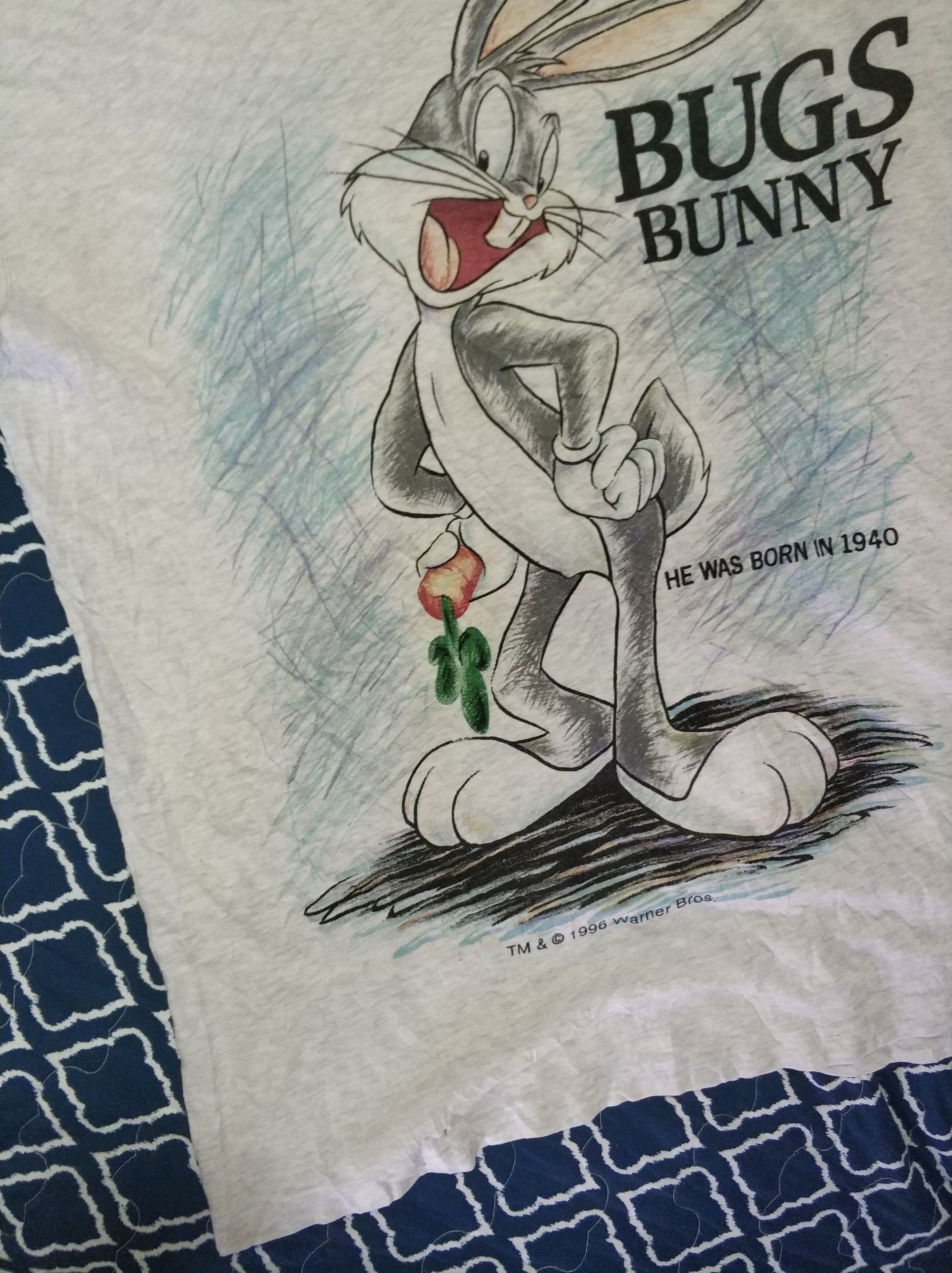 Cartoon Network 🔥Vintage Distressed Vintage 1996 Bugs Bunny Mirror Tees Size US M / EU 48-50 / 2 - 4 Thumbnail