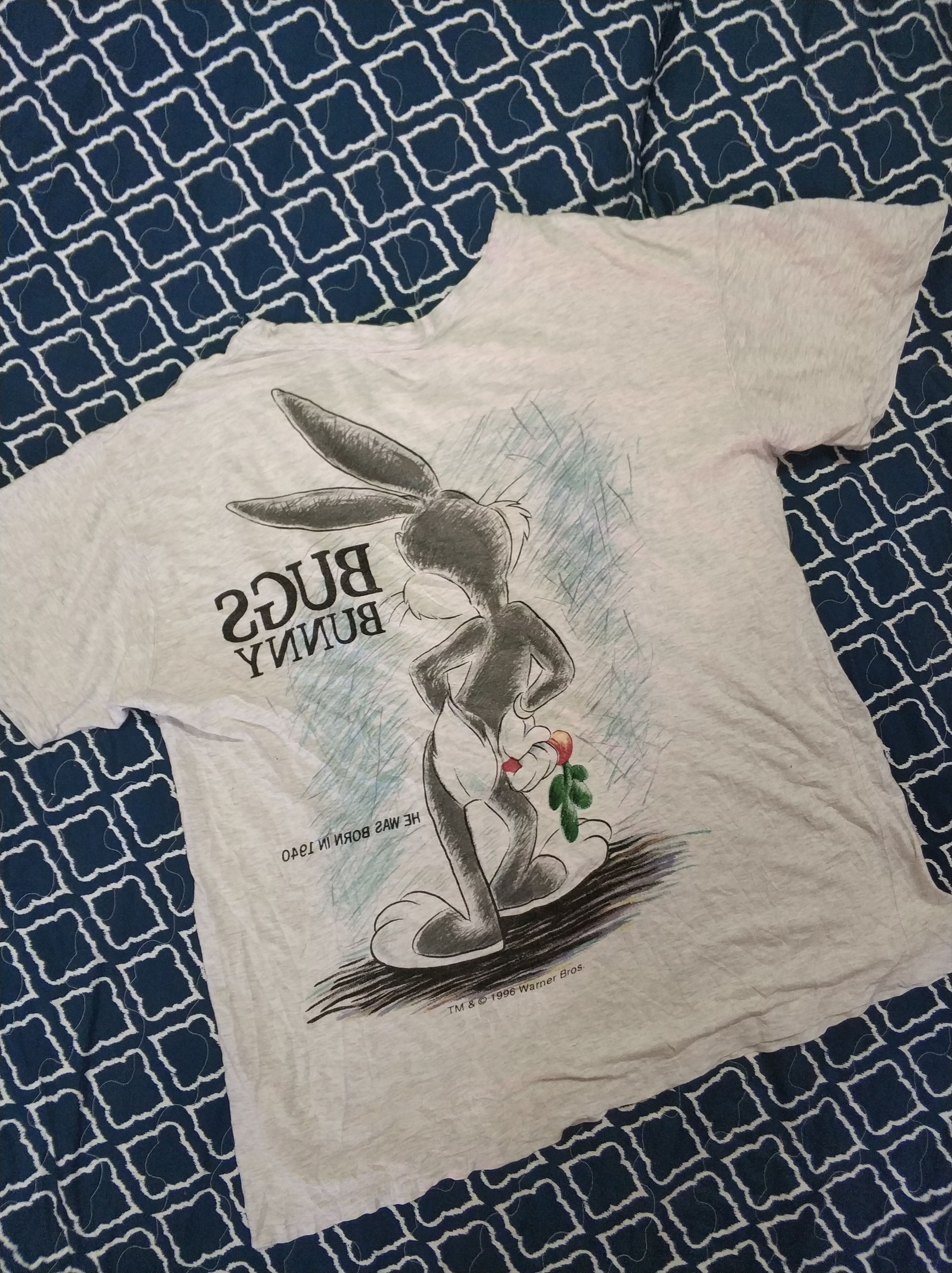 Cartoon Network 🔥Vintage Distressed Vintage 1996 Bugs Bunny Mirror Tees Size US M / EU 48-50 / 2 - 2 Thumbnail