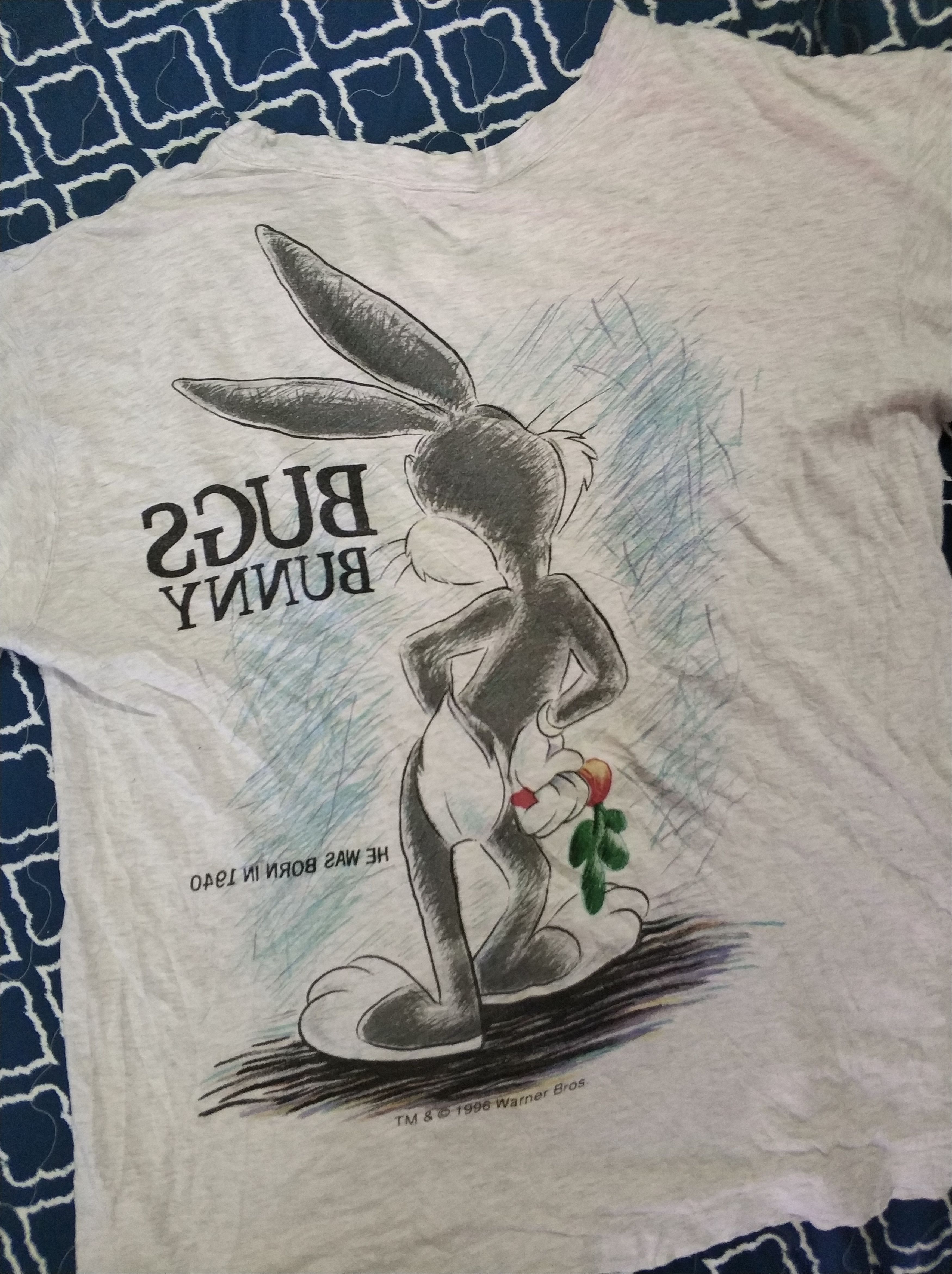 Cartoon Network 🔥Vintage Distressed Vintage 1996 Bugs Bunny Mirror Tees Size US M / EU 48-50 / 2 - 7 Thumbnail