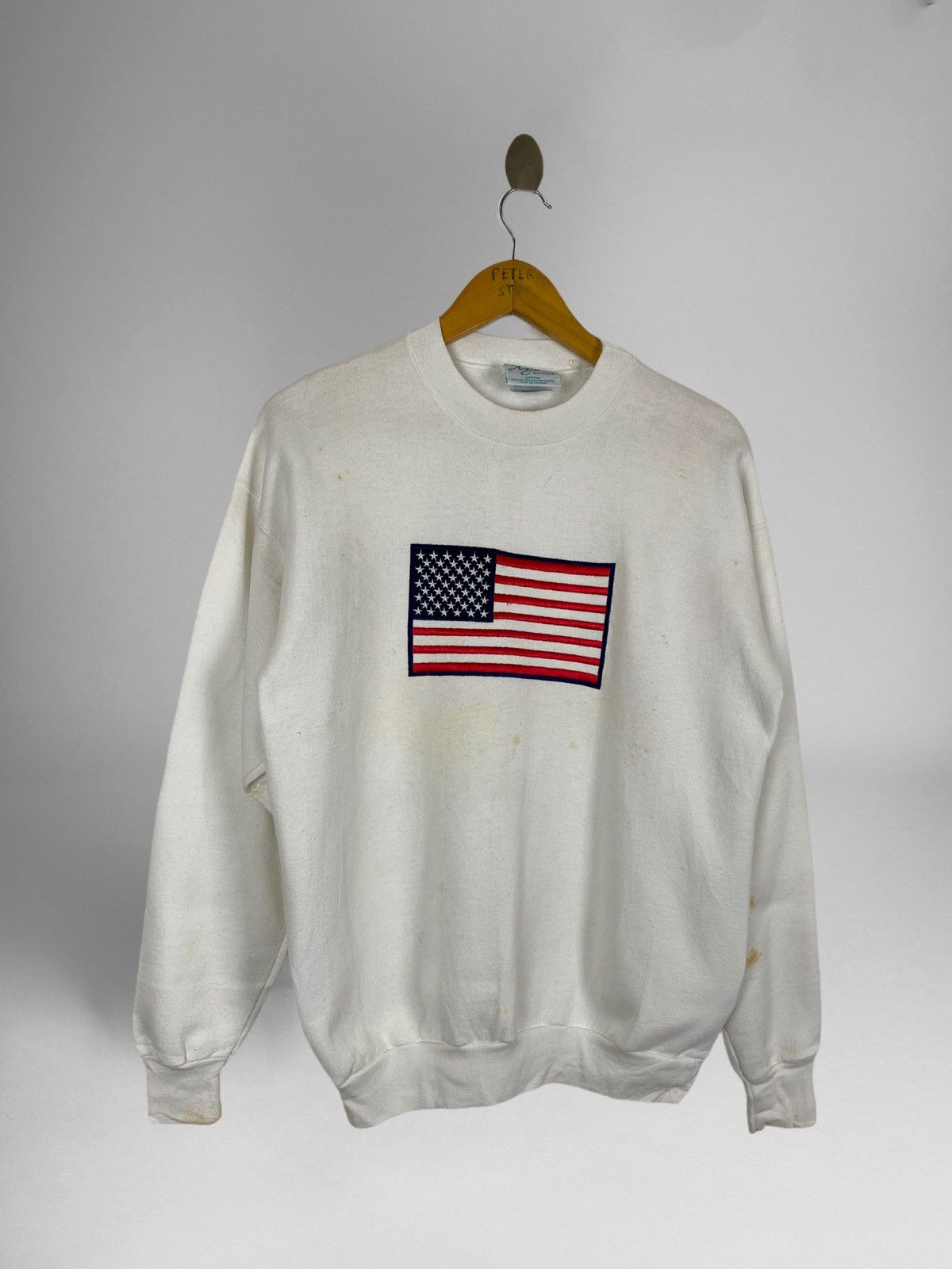 Vintage VINTAGE EMBROIDEREY USA FLAG SWEATER Size US M / EU 48-50 / 2 - 1 Thumbnail