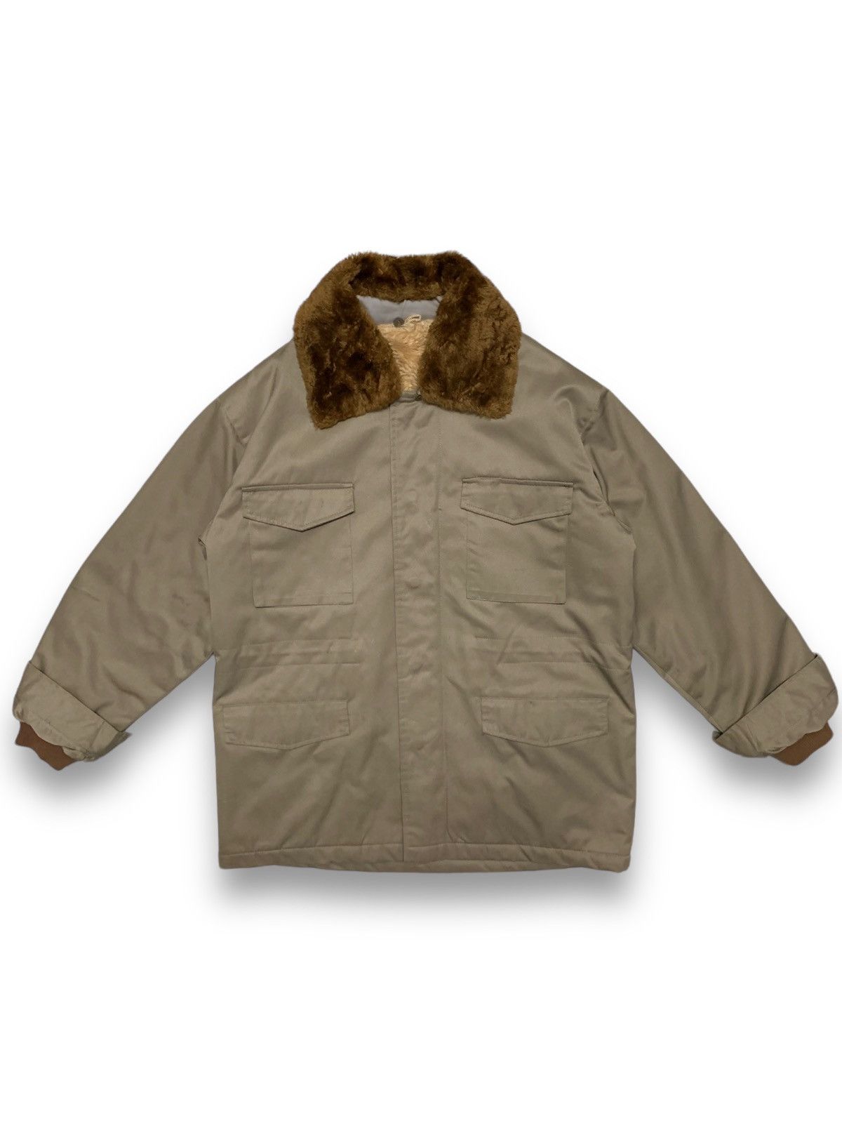 Japanese Brand Vintage Japanese Brand Faux Shearling Military Field Jacket Size US L / EU 52-54 / 3 - 1 Thumbnail