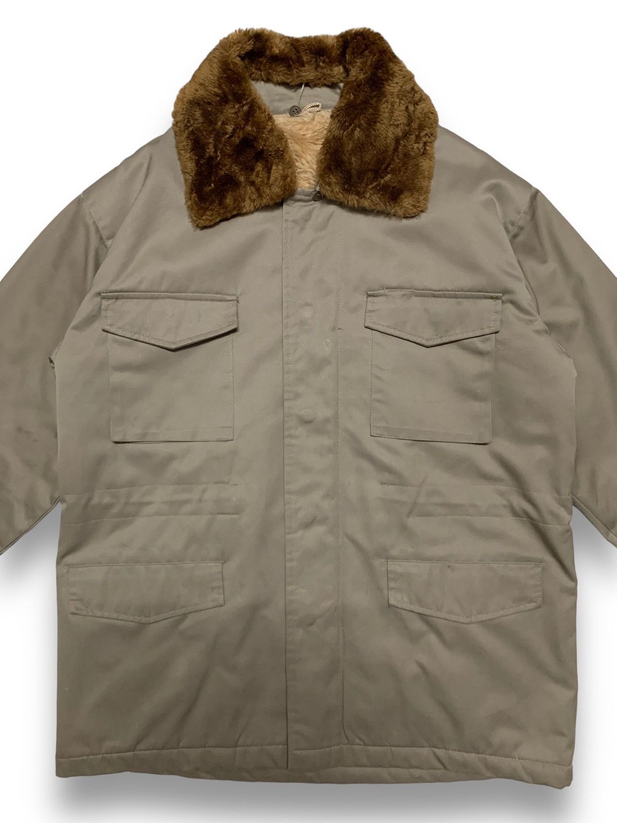 Japanese Brand Vintage Japanese Brand Faux Shearling Military Field Jacket Size US L / EU 52-54 / 3 - 3 Thumbnail
