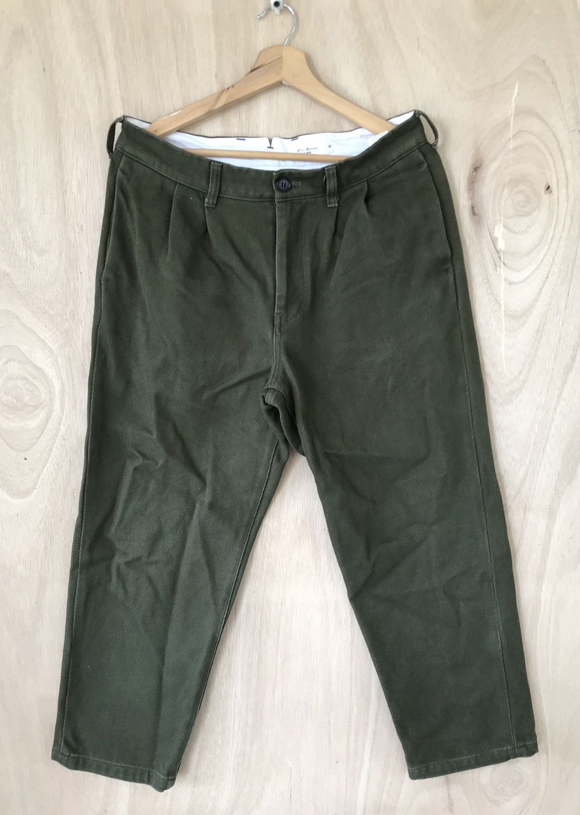 image of Still By Hand Chino Pants in Army Green, Men's (Size 30)