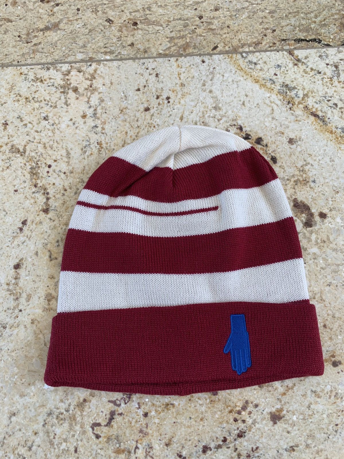 Raf Simons Red & White Stripe Pure Wool Beanie Hat Size ONE SIZE - 3 Thumbnail