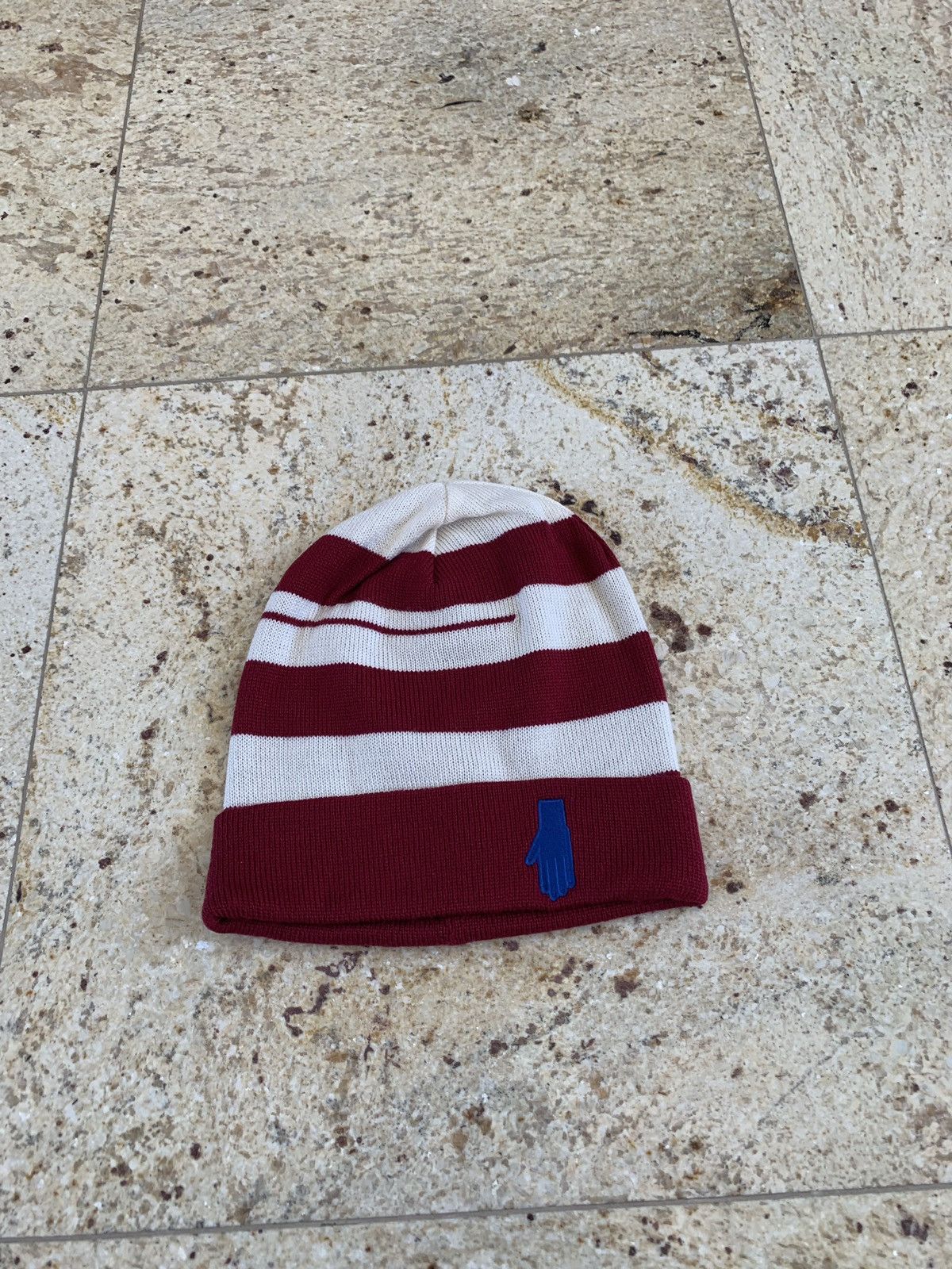 Raf Simons Red & White Stripe Pure Wool Beanie Hat Size ONE SIZE - 2 Thumbnail