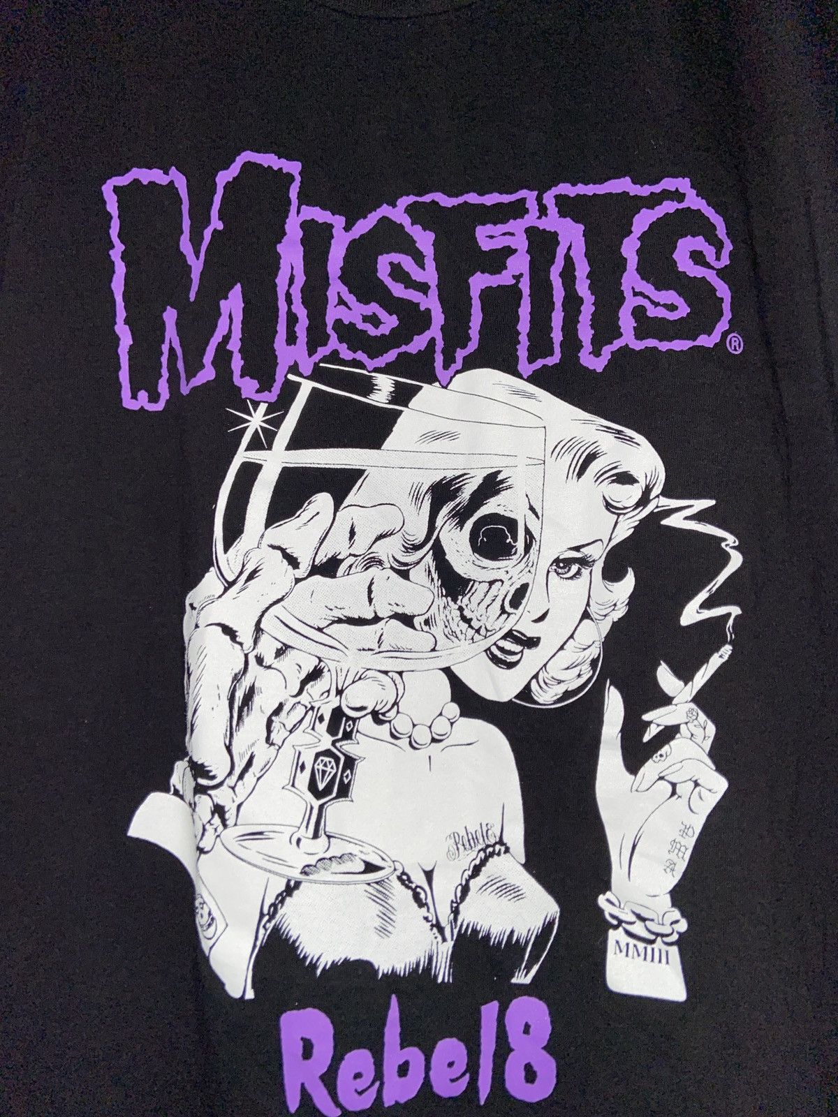 Band Tees Misfits x Rebel 8 Band Tee XXL 1/1 Rare Find Vintage UNI Size US XXL / EU 58 / 5 - 2 Thumbnail