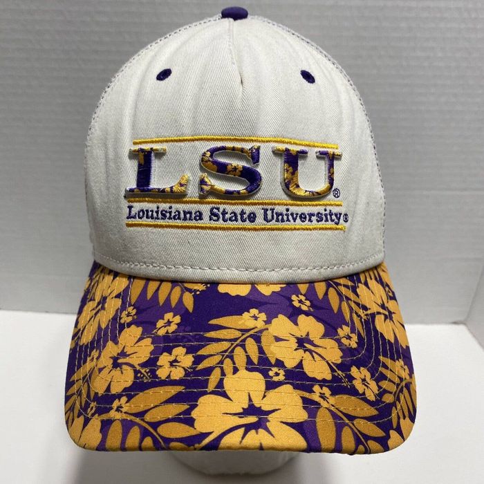 The Game LSU Louisiana State University Hat Tiger Mesh White Snapback ...