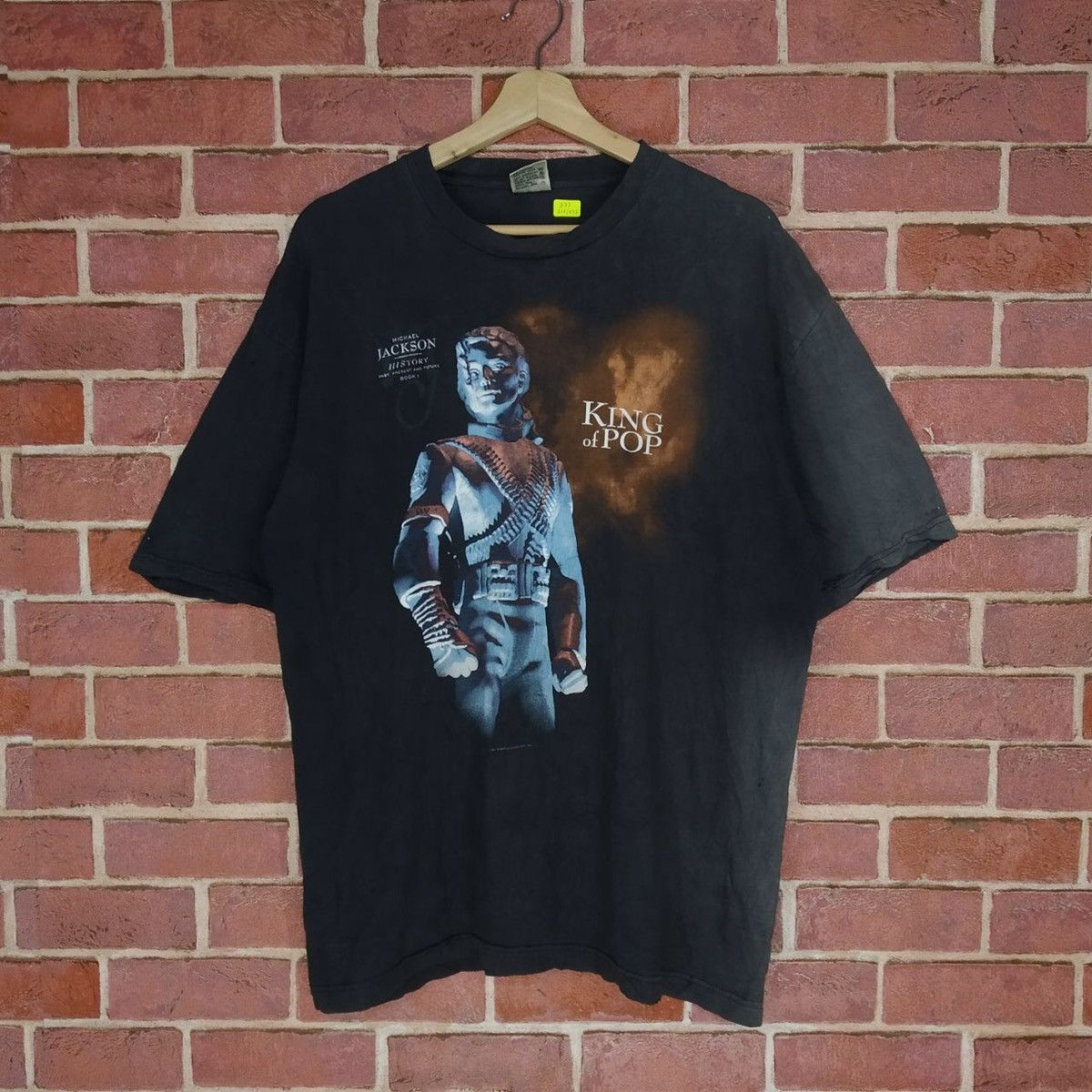 image of Vintage Michael Jackson King Of Pop Promo Music Shirt in Black, Men's (Size Large)