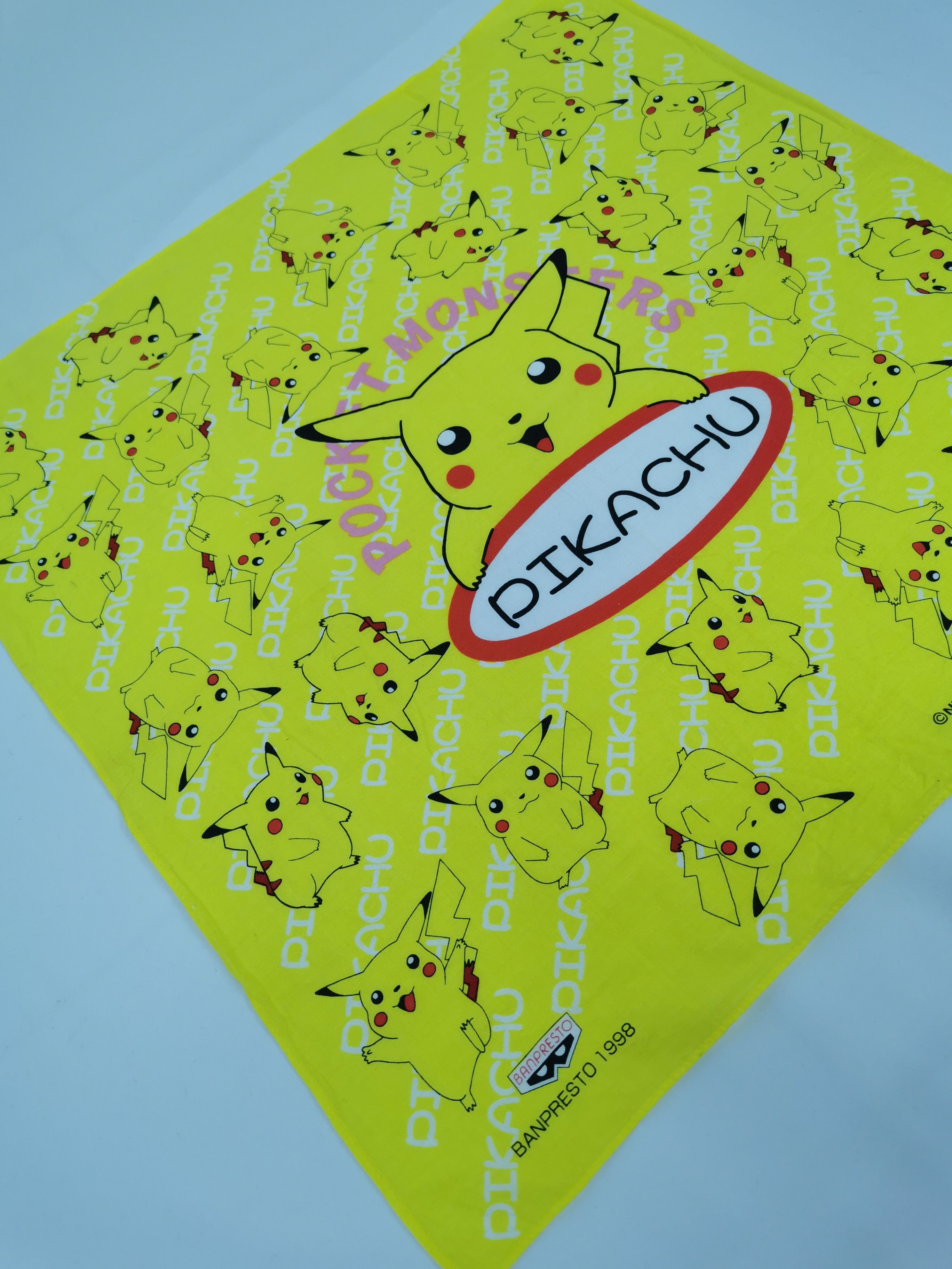 Anime × Vintage Pikachu anima handkerchief bandana neckerchief Size ONE SIZE - 3 Thumbnail