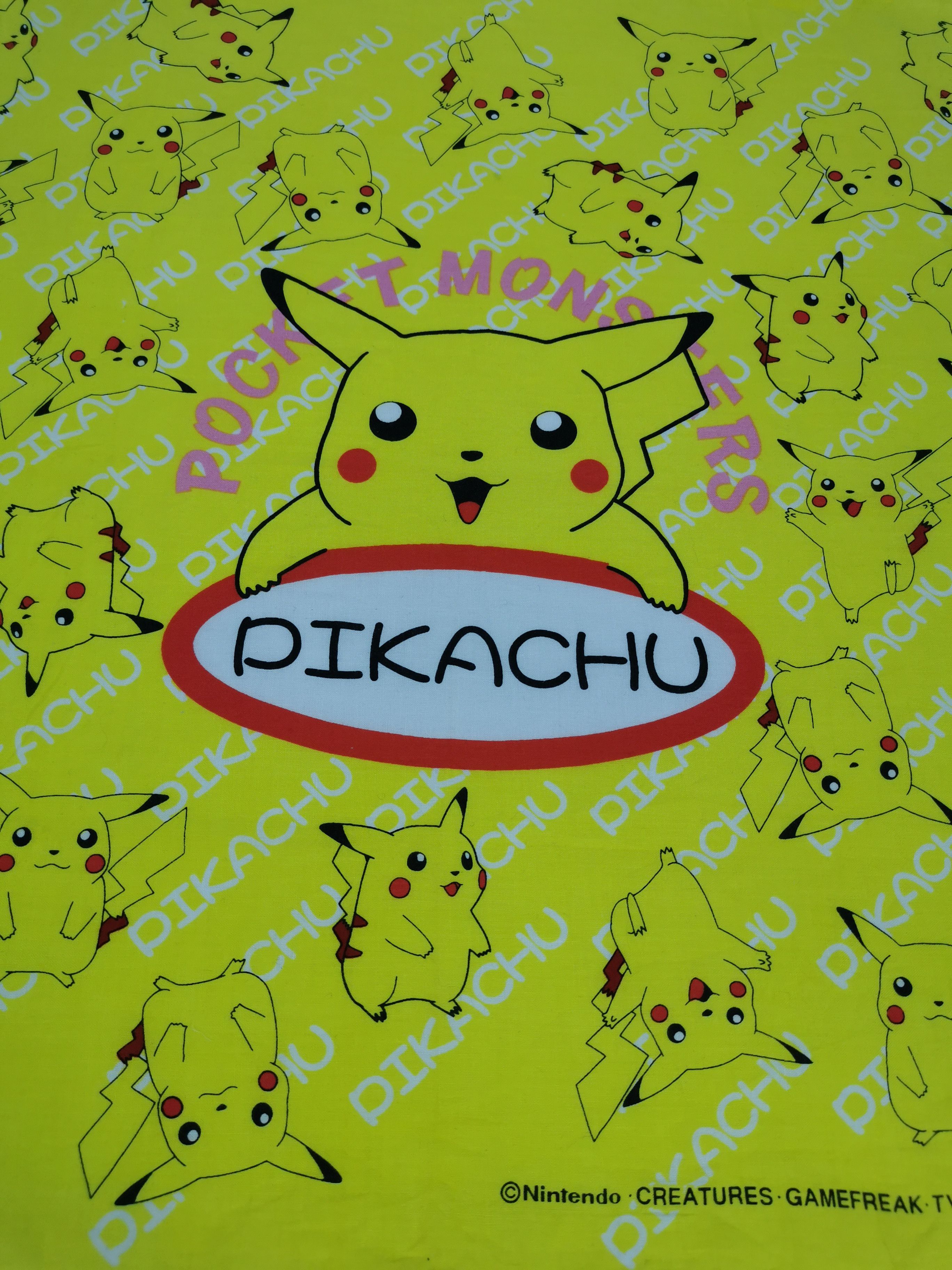 Anime × Vintage Pikachu anima handkerchief bandana neckerchief Size ONE SIZE - 2 Thumbnail