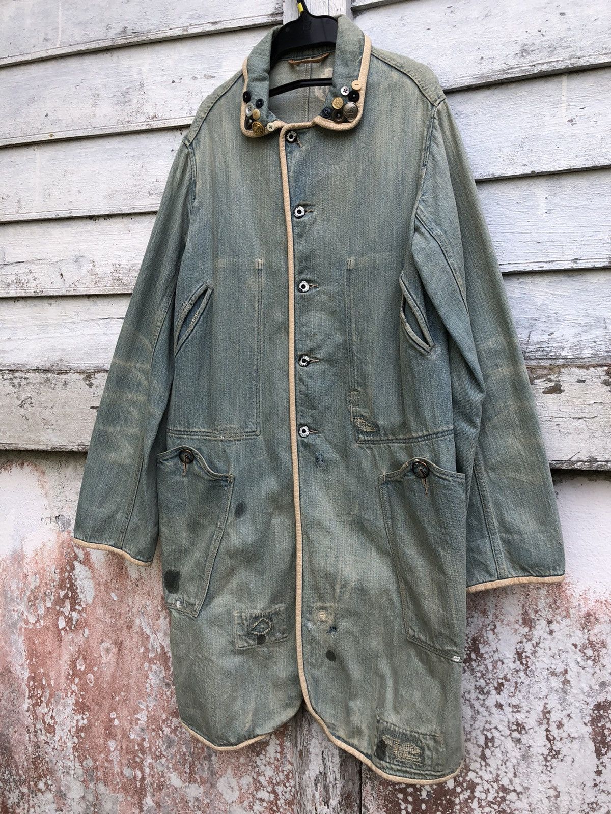 Kapital Rare Kapital Distressed Redux Navy Deck Coat Denim Jacket Size US S / EU 44-46 / 1 - 5 Thumbnail