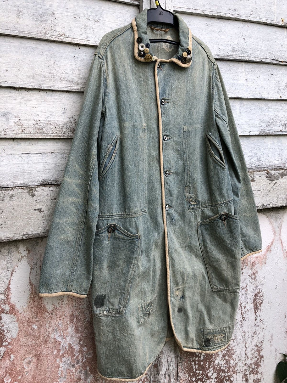 Kapital Rare Kapital Distressed Redux Navy Deck Coat Denim Jacket Size US S / EU 44-46 / 1 - 6 Thumbnail