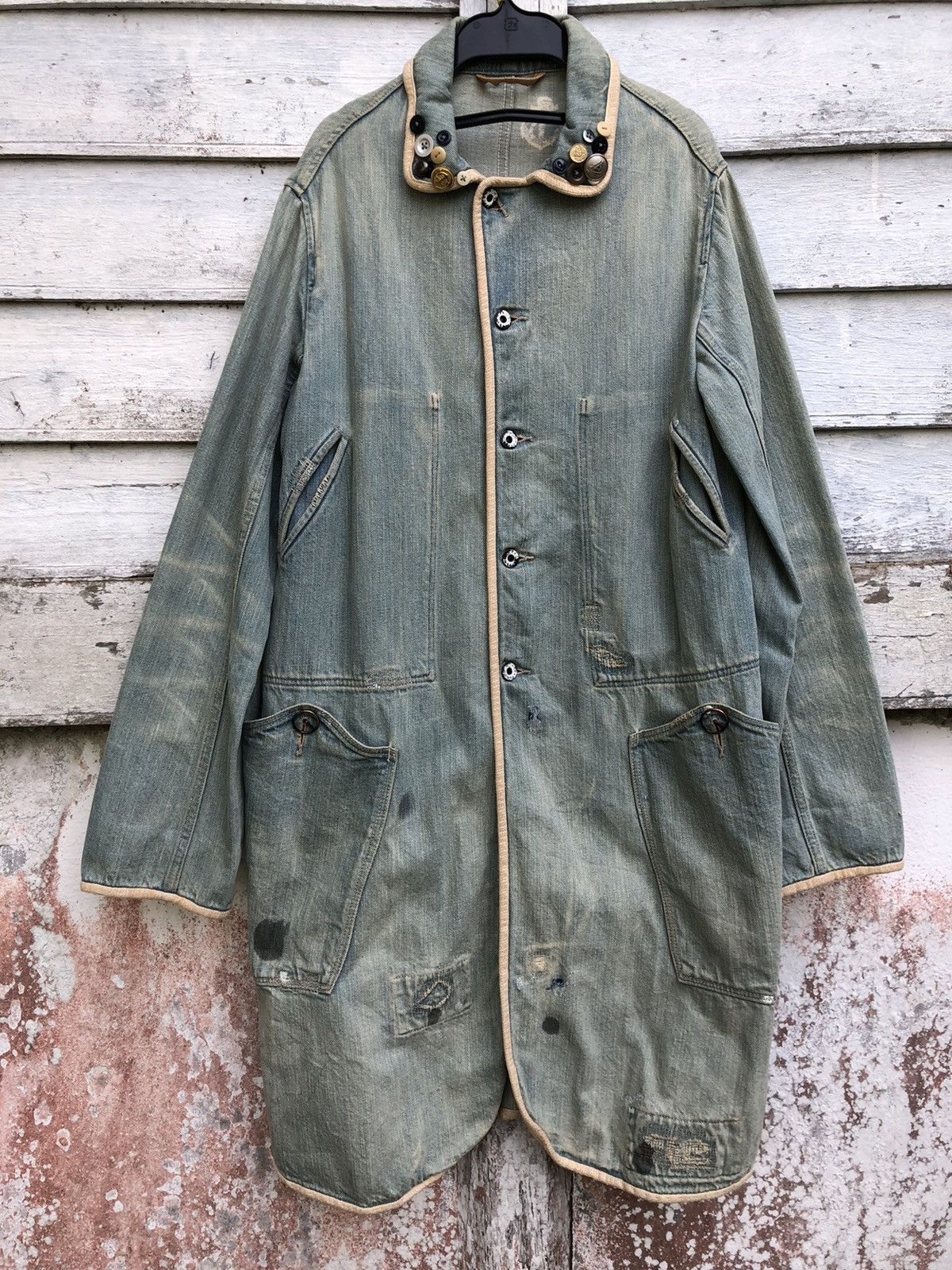 Kapital Rare Kapital Distressed Redux Navy Deck Coat Denim Jacket Size US S / EU 44-46 / 1 - 4 Thumbnail