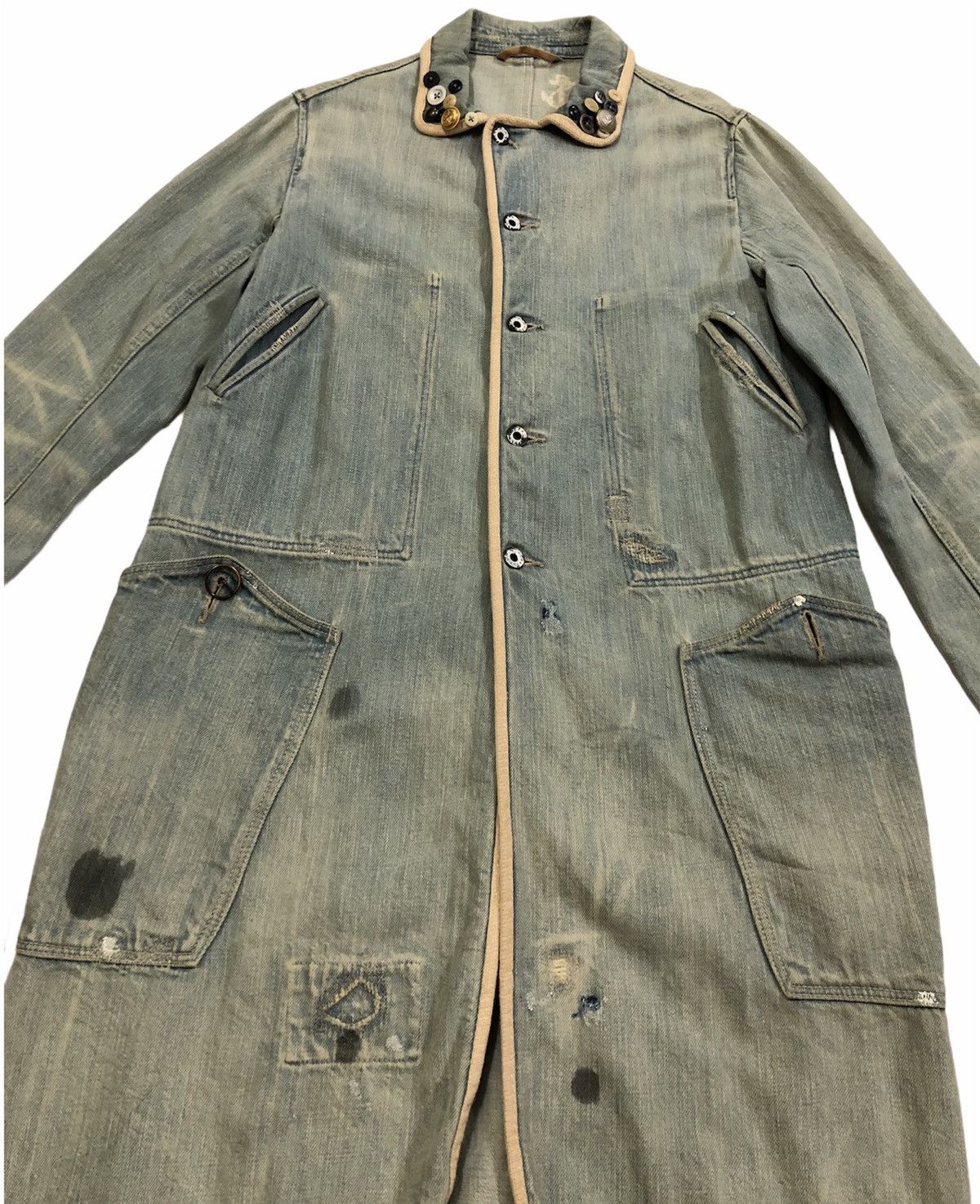 Kapital Rare Kapital Distressed Redux Navy Deck Coat Denim Jacket Size US S / EU 44-46 / 1 - 2 Thumbnail