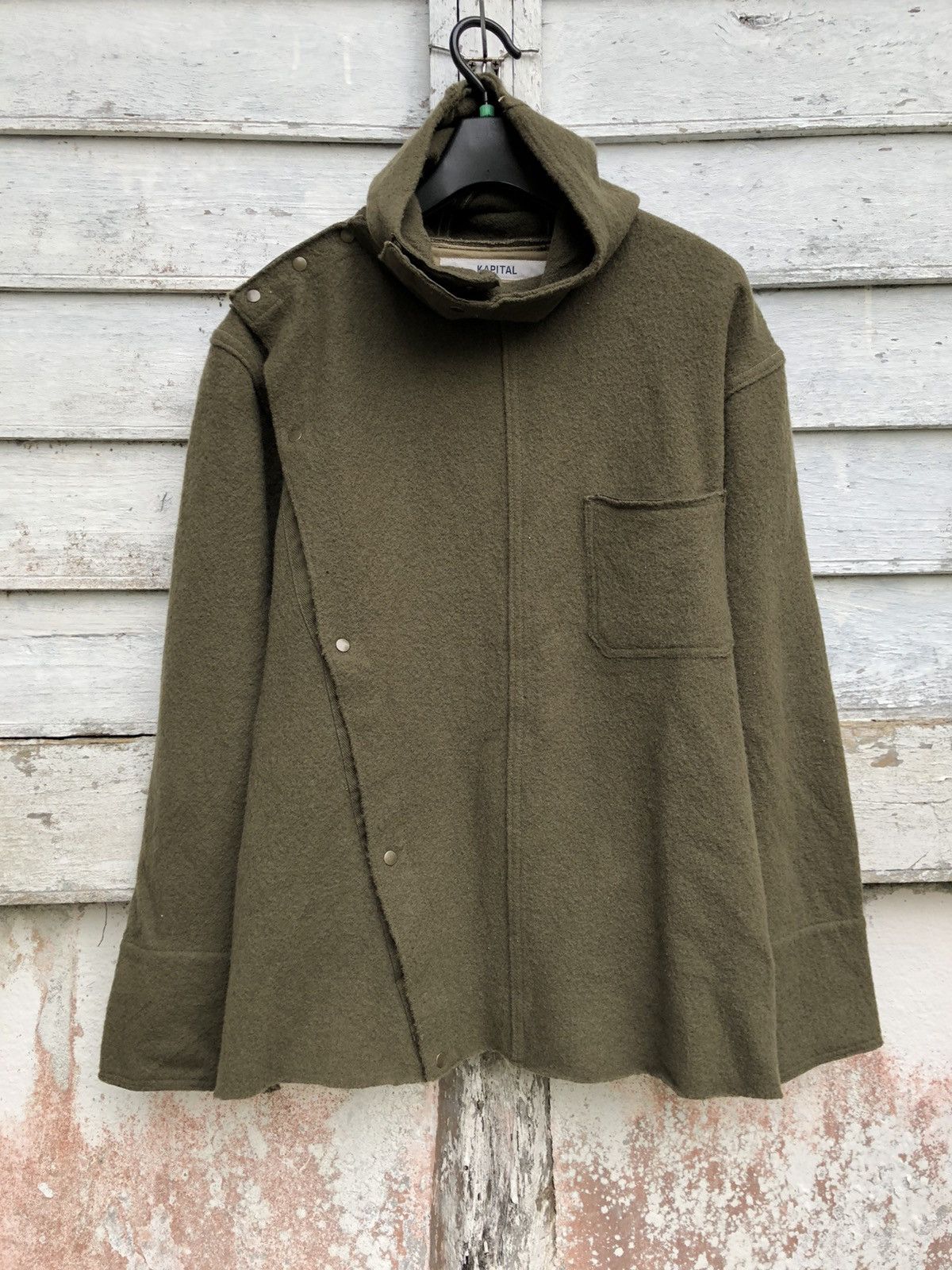 Kapital Kapital Wool Asymmetrical Button Hoodie Jacket Size US M / EU 48-50 / 2 - 1 Thumbnail