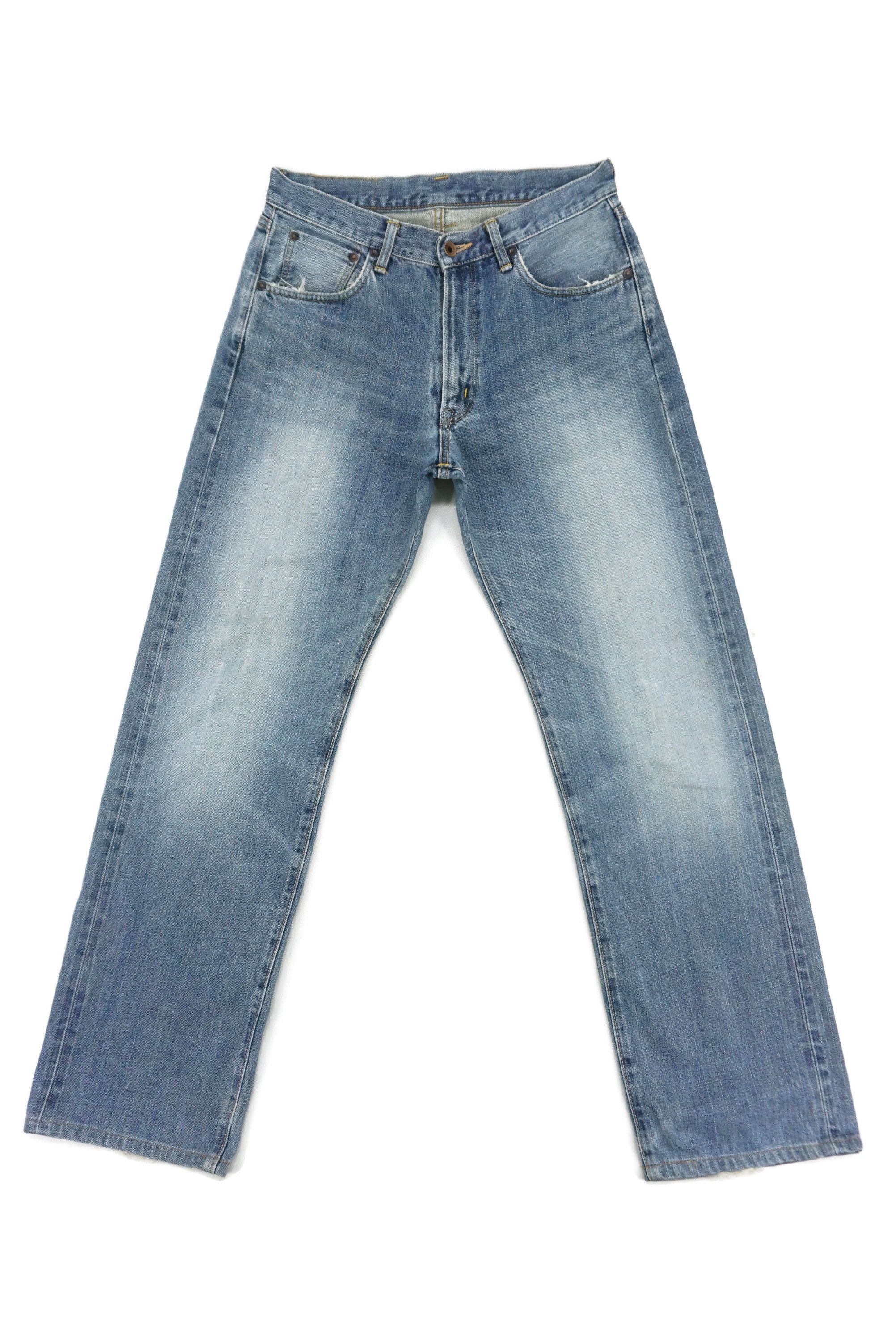 image of Edwin x Rodeo Selvage Jeans 505X Distressed Pants Japan Made in Blue, Men's (Size 30)