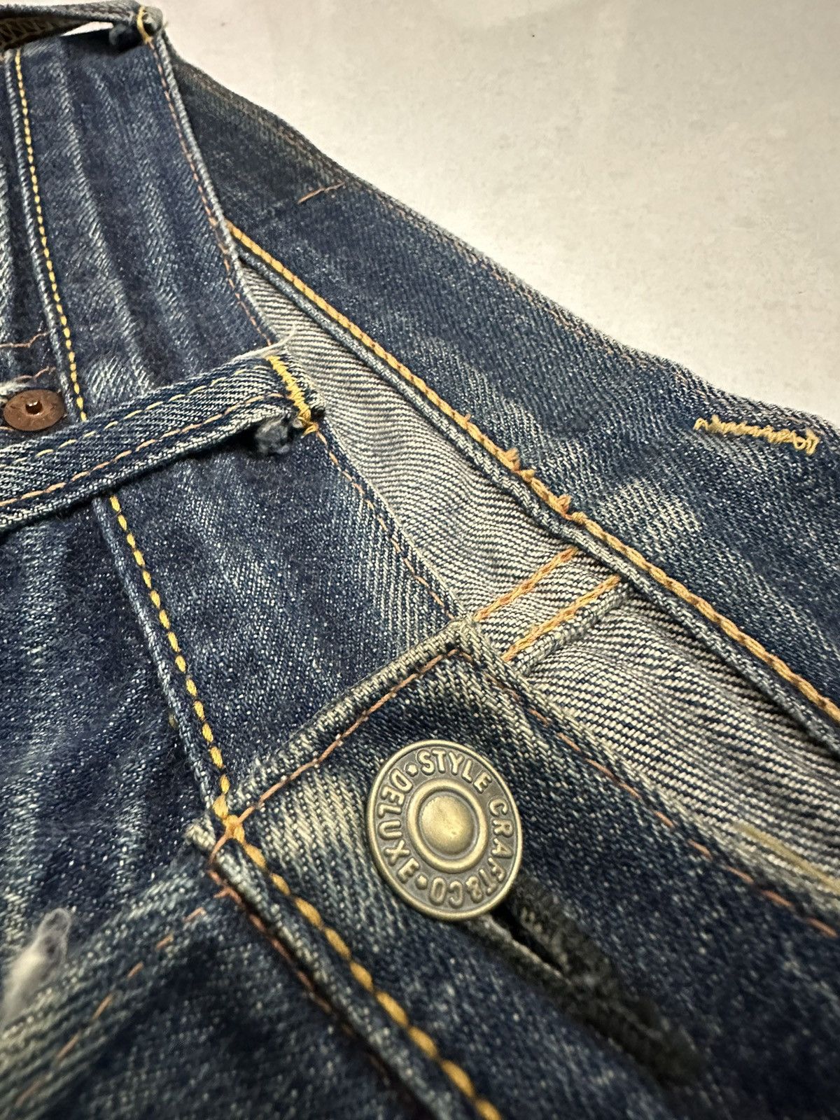 Evisu VTG Distress Evisu No.2 Japan Denim Jeans Size US 32 / EU 48 - 14 Thumbnail