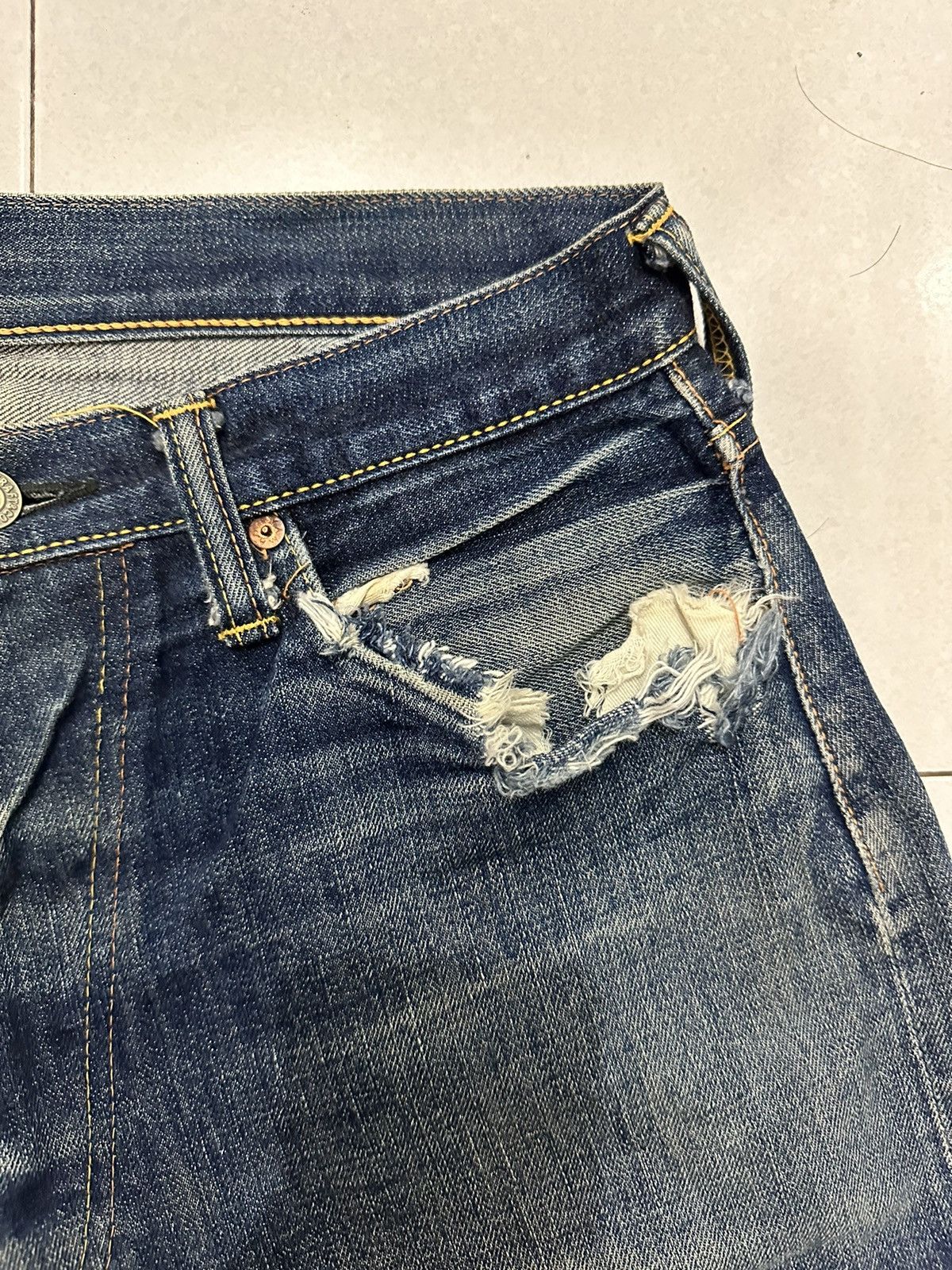 Evisu VTG Distress Evisu No.2 Japan Denim Jeans Size US 32 / EU 48 - 8 Thumbnail