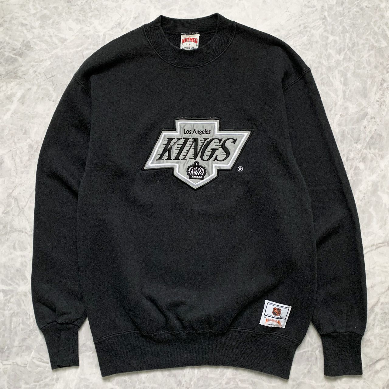 Vintage 90s Los Angeles Kings Hoodie Sweatshirt Size Large Nutmeg Mills  Gray 