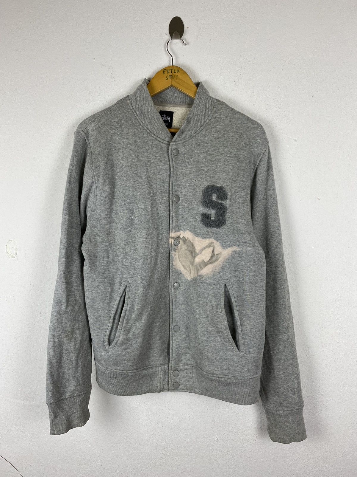 Stussy STUSSY VARSITY COTTON JACKET EMBROIDED BIG LOGO Size US M / EU 48-50 / 2 - 3 Thumbnail