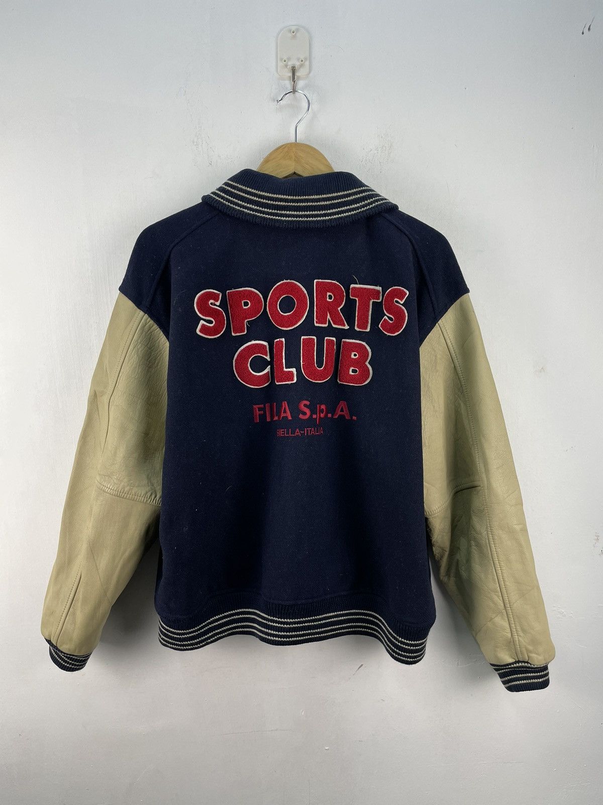 Fila RARE Vintage 80s Fila Varsity Jacket Leather Letterman Size US M / EU 48-50 / 2 - 4 Thumbnail