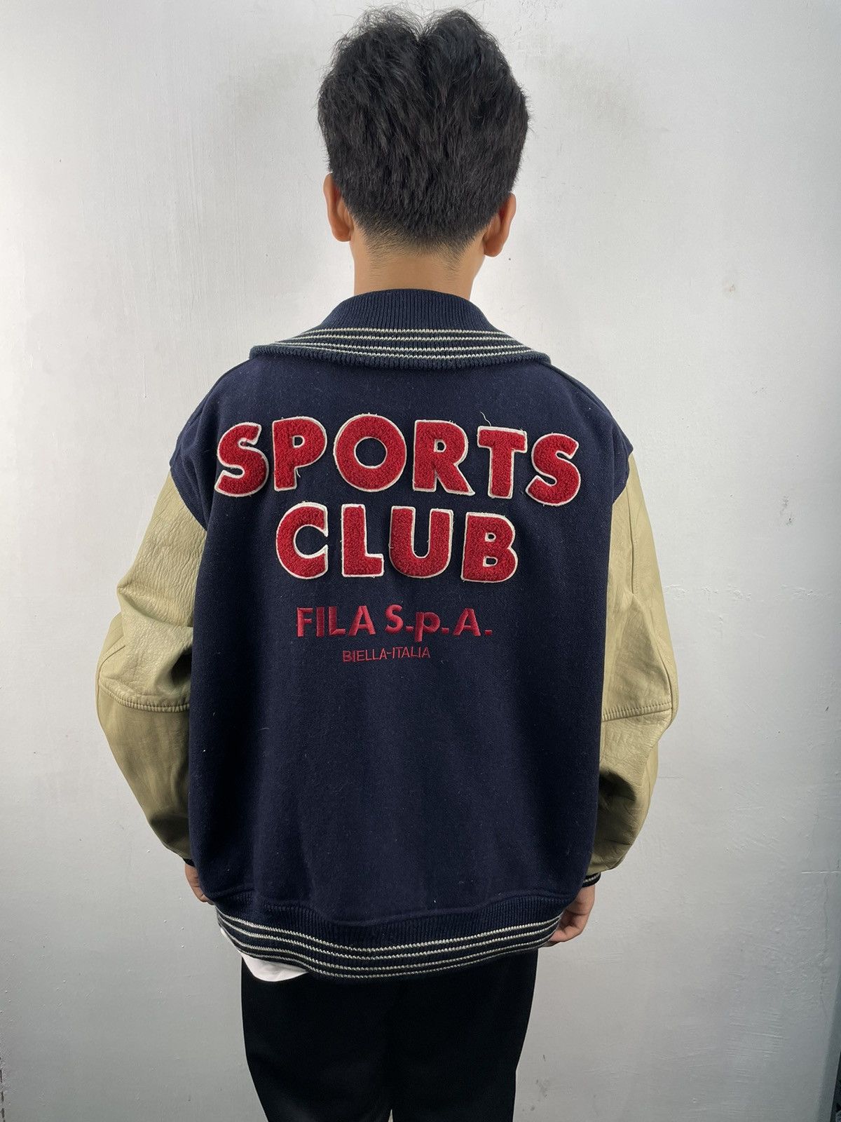 Fila RARE Vintage 80s Fila Varsity Jacket Leather Letterman Size US M / EU 48-50 / 2 - 1 Thumbnail