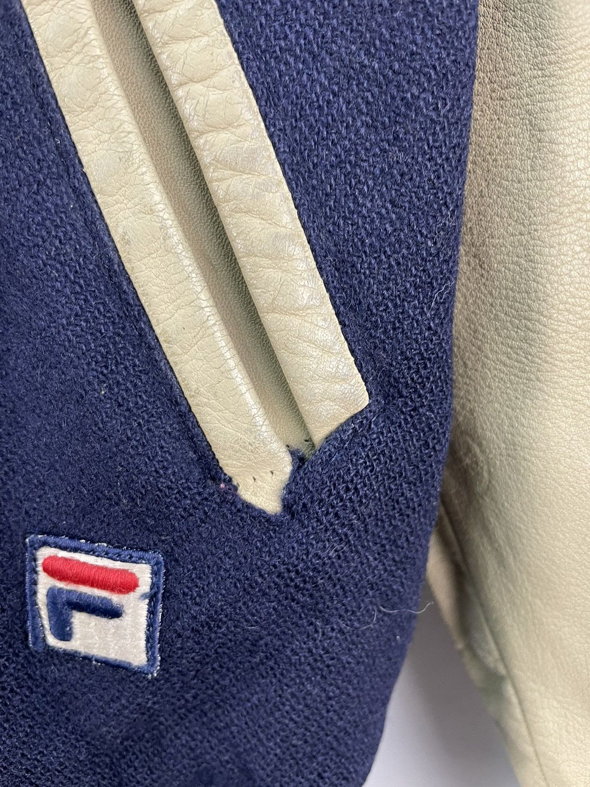 Fila RARE Vintage 80s Fila Varsity Jacket Leather Letterman Size US M / EU 48-50 / 2 - 9 Thumbnail