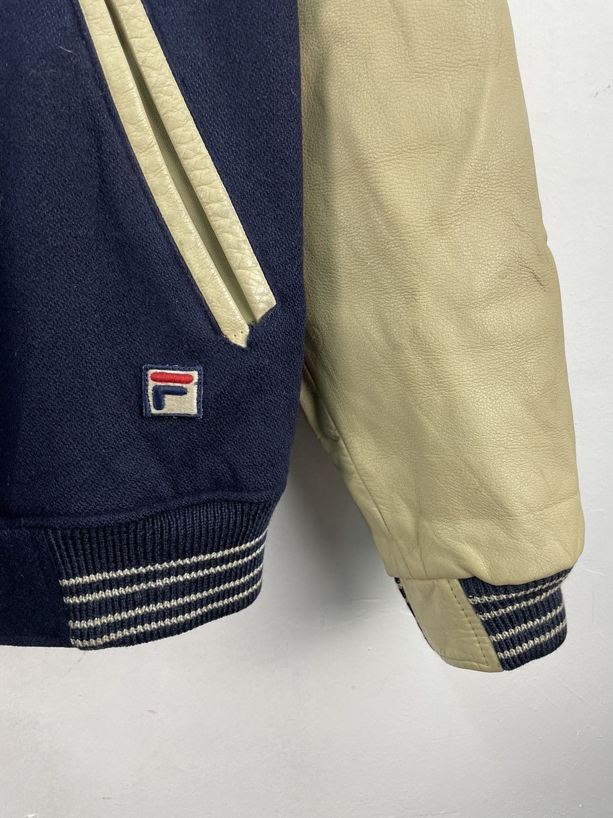 Fila RARE Vintage 80s Fila Varsity Jacket Leather Letterman Size US M / EU 48-50 / 2 - 8 Thumbnail