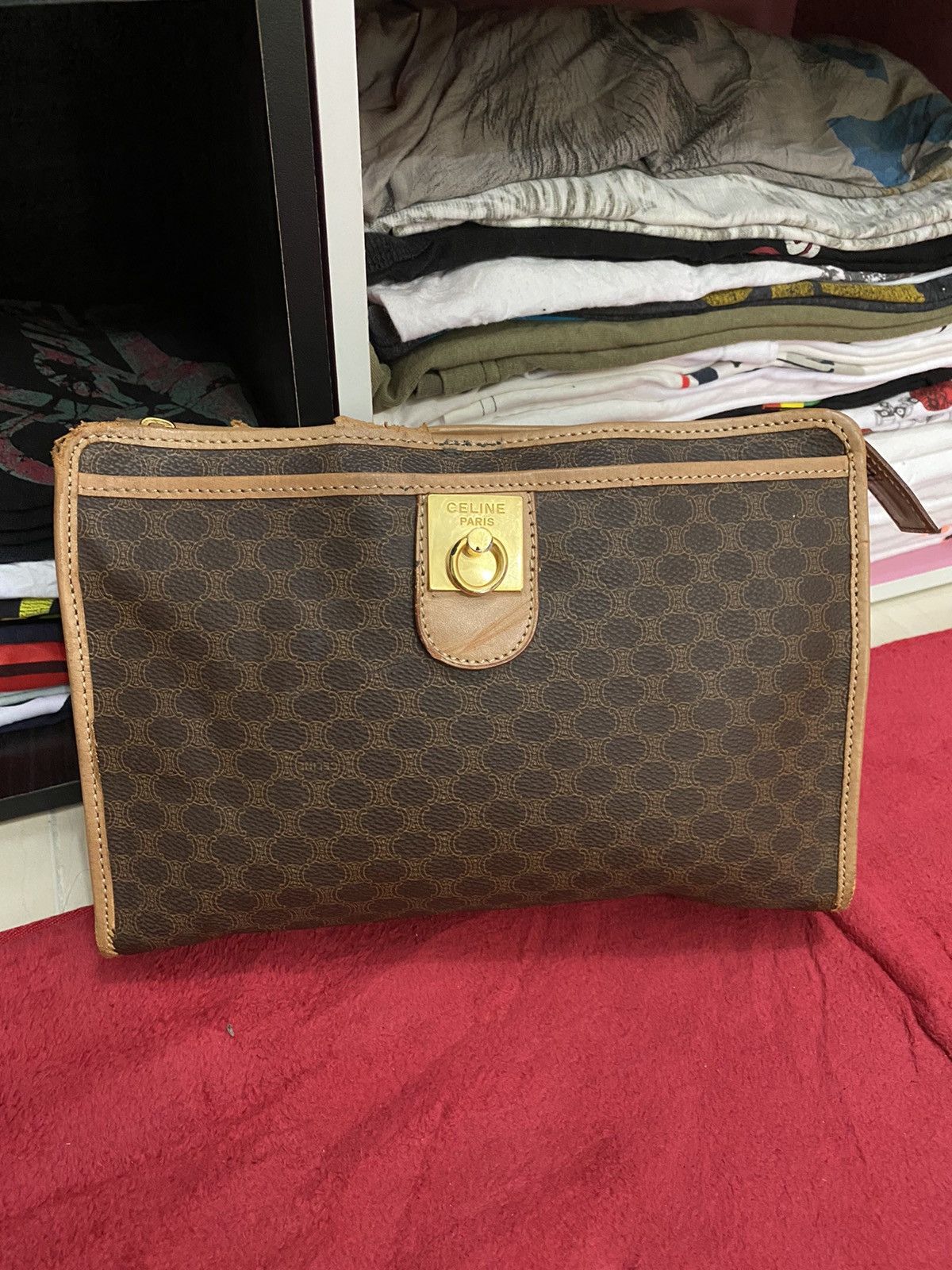 Celine Celine Cluth Bag Leather Size ONE SIZE - 1 Thumbnail