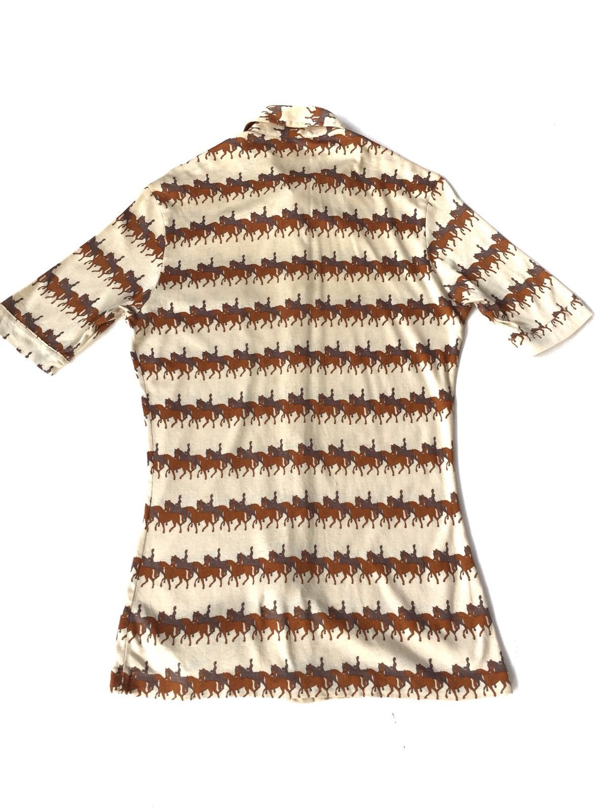 Givenchy Made in France 80’s Overprinted Horse Stretch Slim Fit Shirt Size US S / EU 44-46 / 1 - 4 Thumbnail