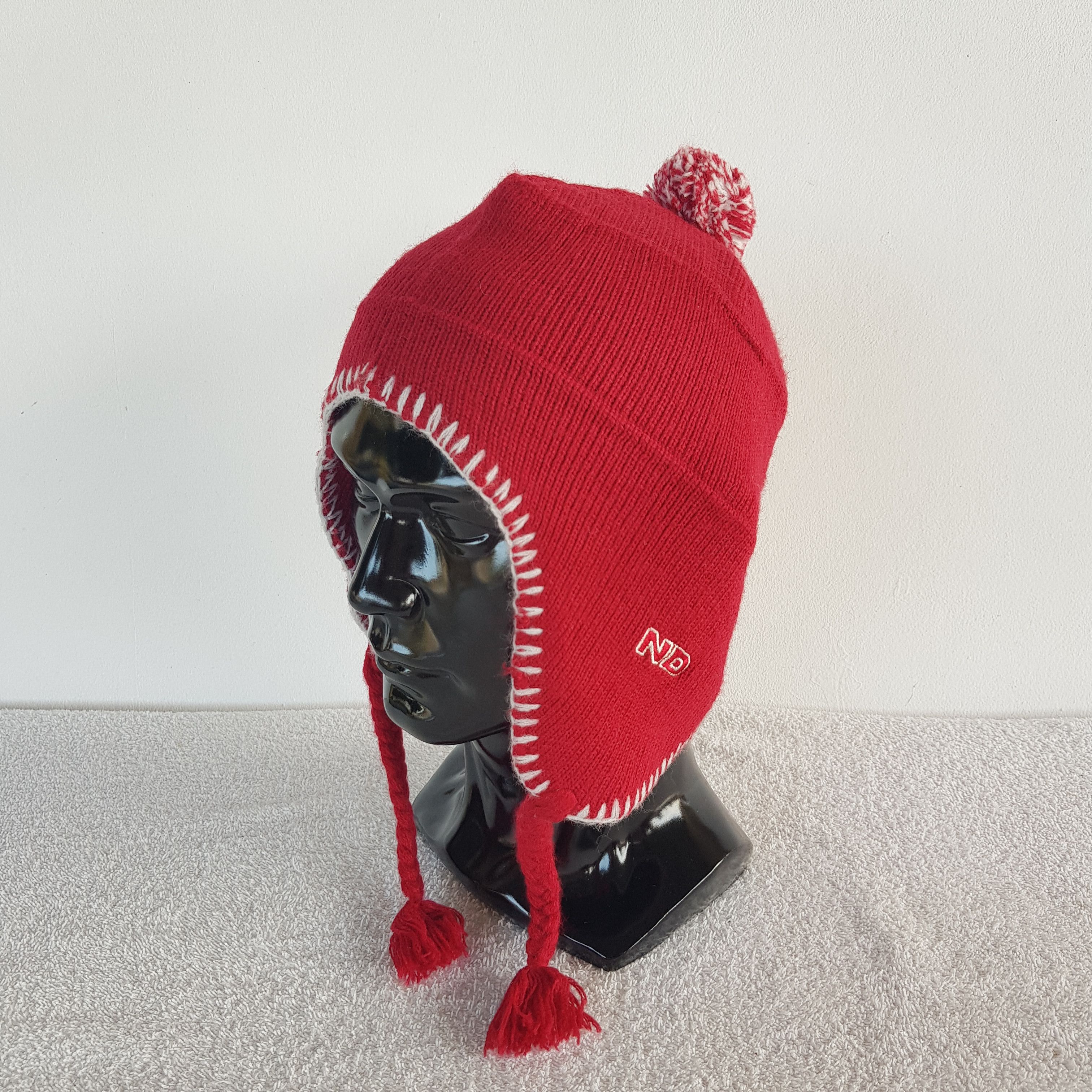 Japanese Brand × Vintage ND Earflap Beanie Snow Cap Pom Pom Japanese Hats Size ONE SIZE - 1 Thumbnail
