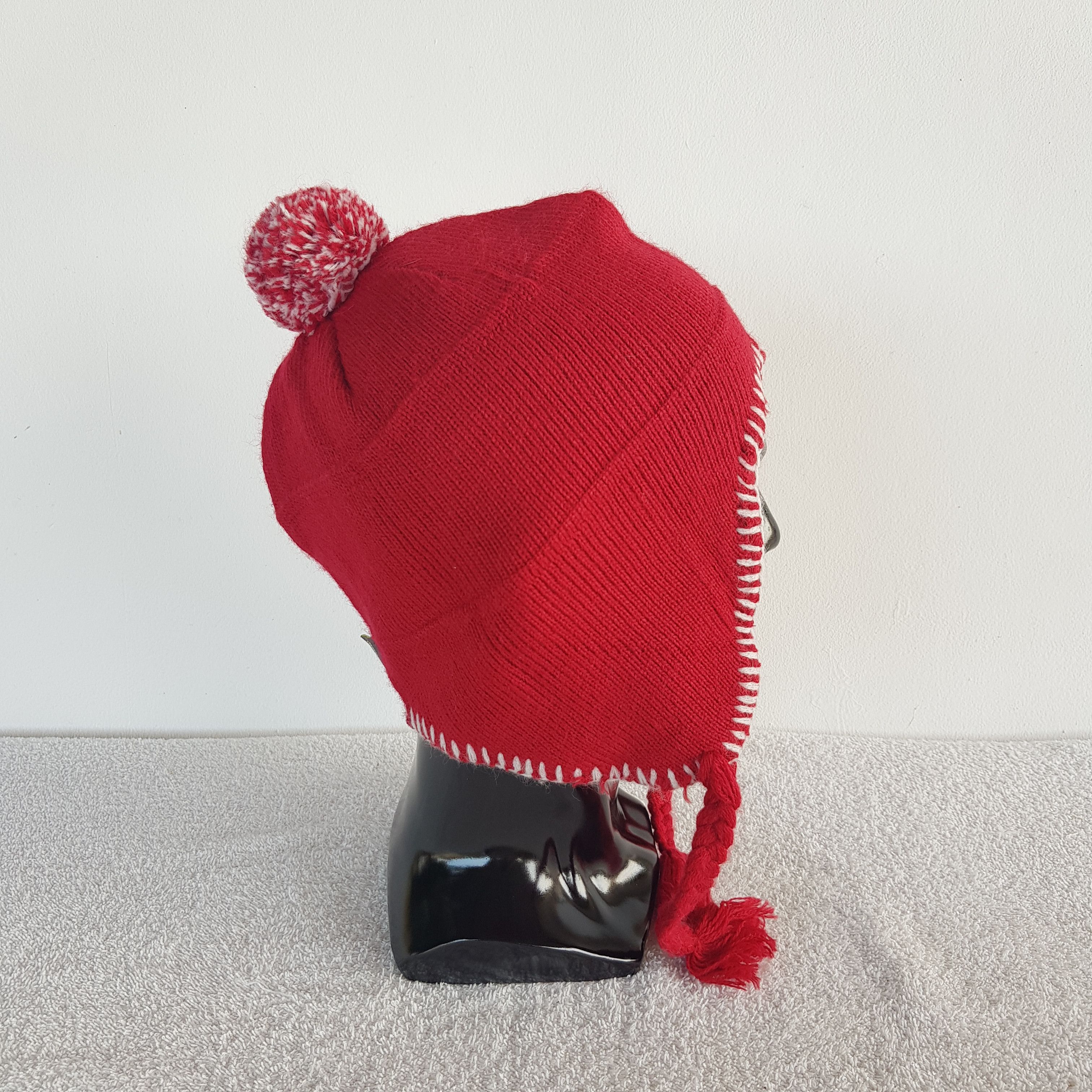 Japanese Brand × Vintage ND Earflap Beanie Snow Cap Pom Pom Japanese Hats Size ONE SIZE - 3 Thumbnail