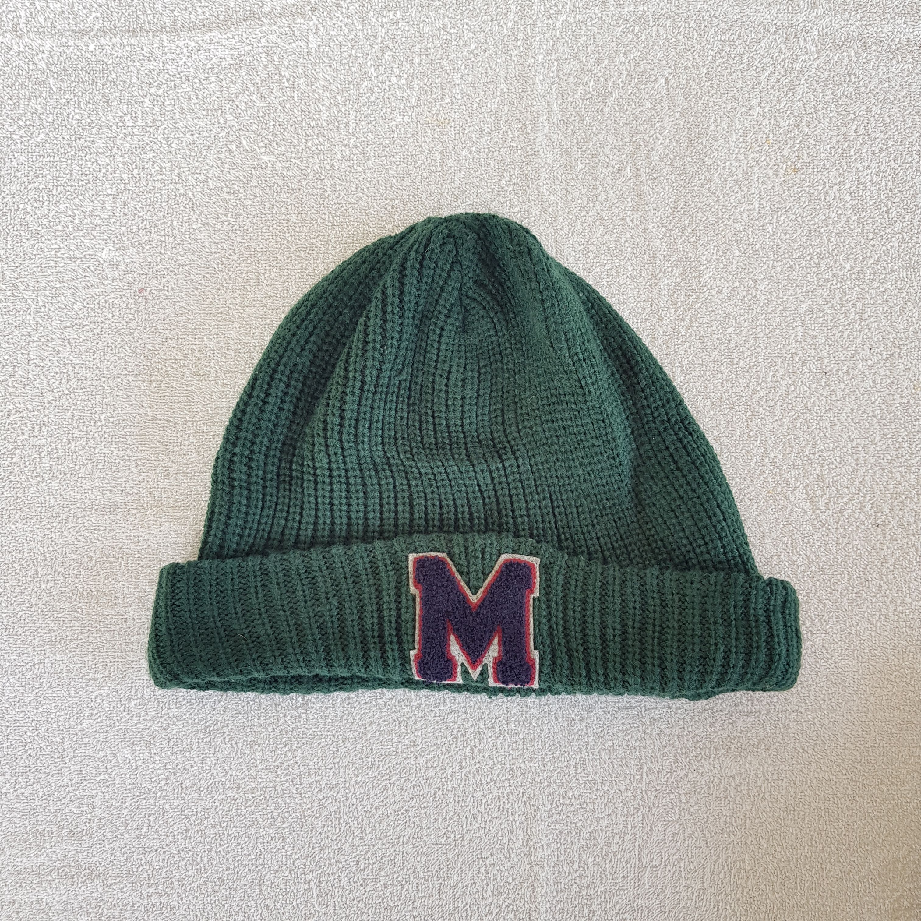 Japanese Brand Japanese Hats Knitted Crochet Beanie Letterman M Snow Cap Size ONE SIZE - 5 Thumbnail
