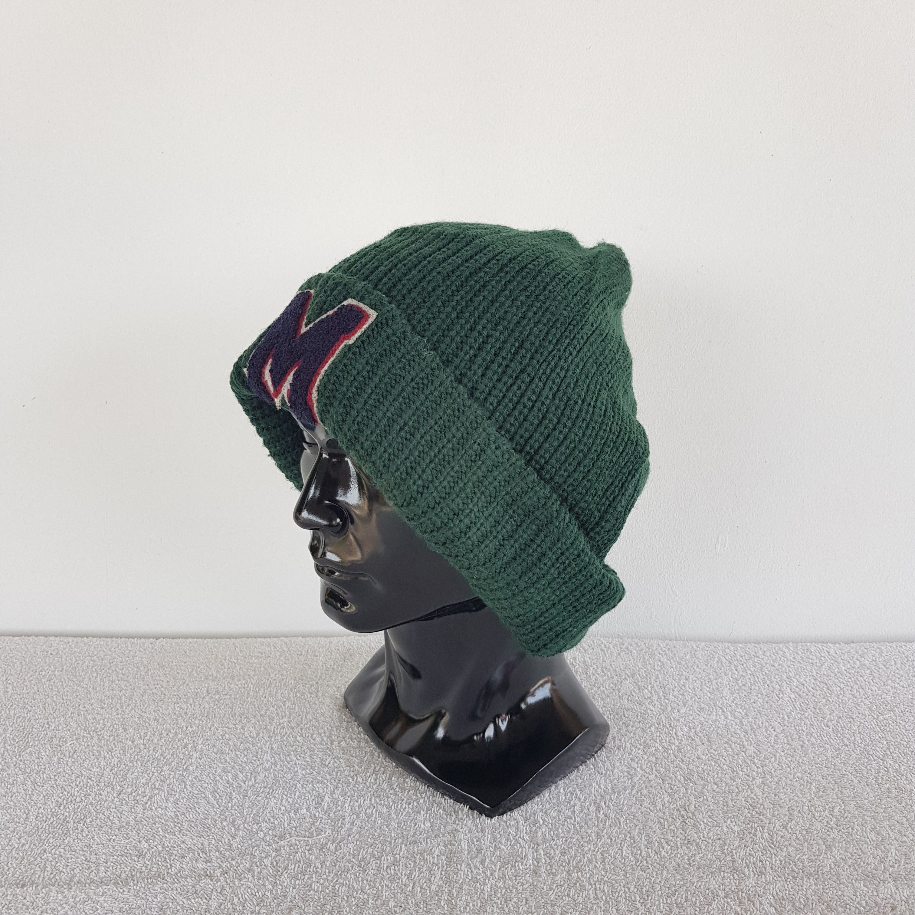 Japanese Brand Japanese Hats Knitted Crochet Beanie Letterman M Snow Cap Size ONE SIZE - 2 Thumbnail