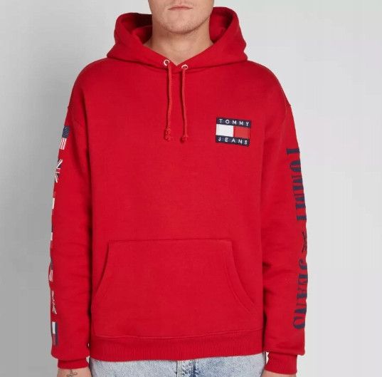 Tommy Jeans - Tommy Jeans 90s HD Salsa Red Hoodie (Unisex) Size US XL / EU 56 / 4 - 2 Thumbnail