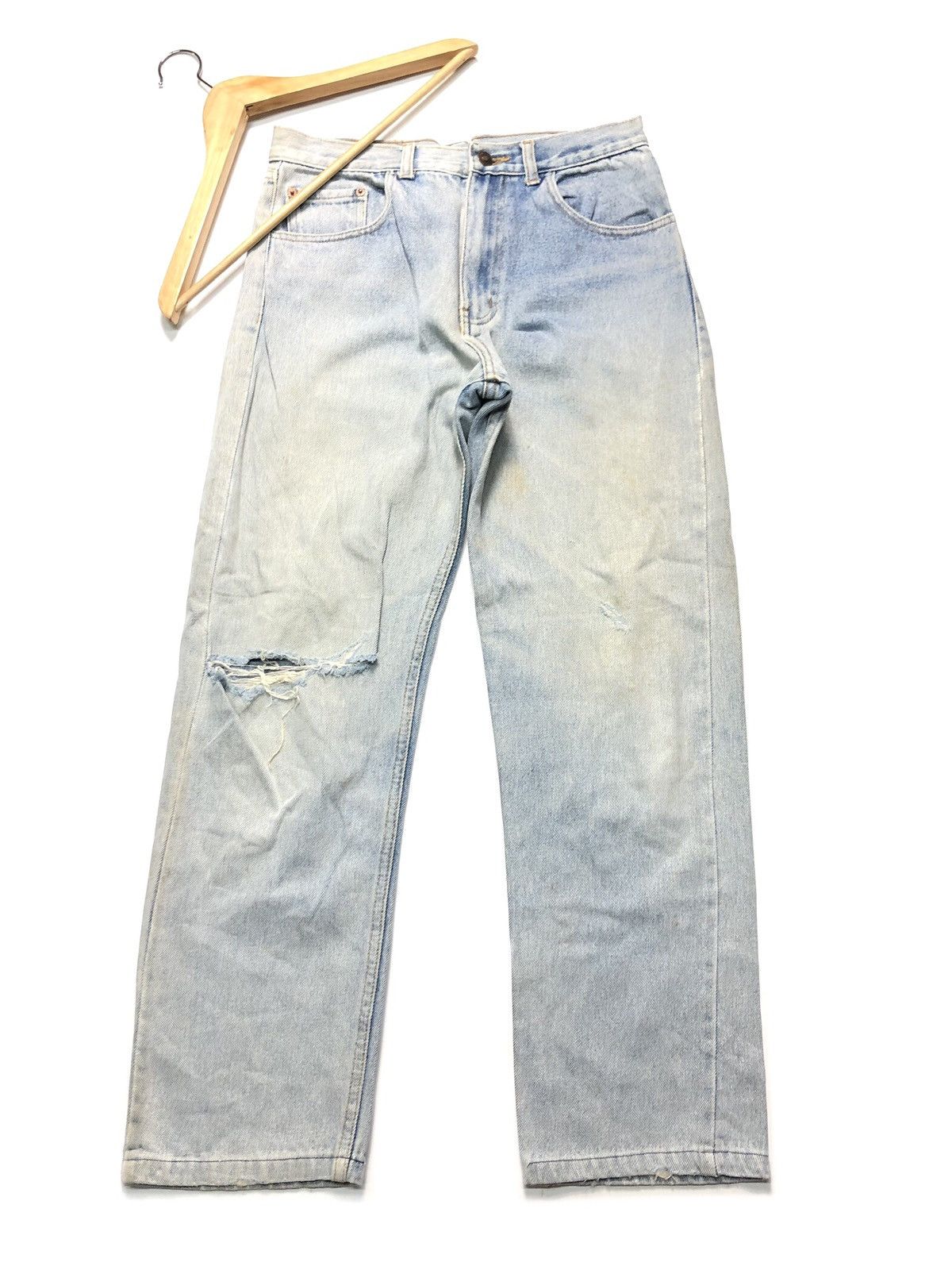 Levi's × Vintage VINTAGE 80s LEVIS BLUE WASH DISTRESSED DENIM Size US 28 / EU 44 - 6 Thumbnail