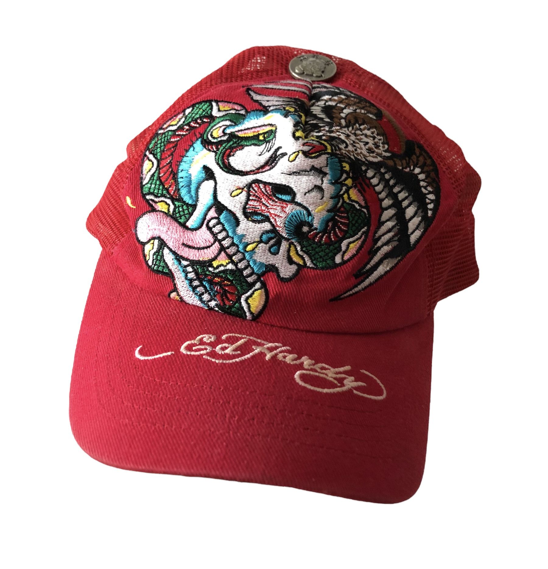 Christian Audigier × Ed Hardy Ed Hardy Cap Hat Truck Cristian Rare Red Skull Eagle Size ONE SIZE - 1 Thumbnail
