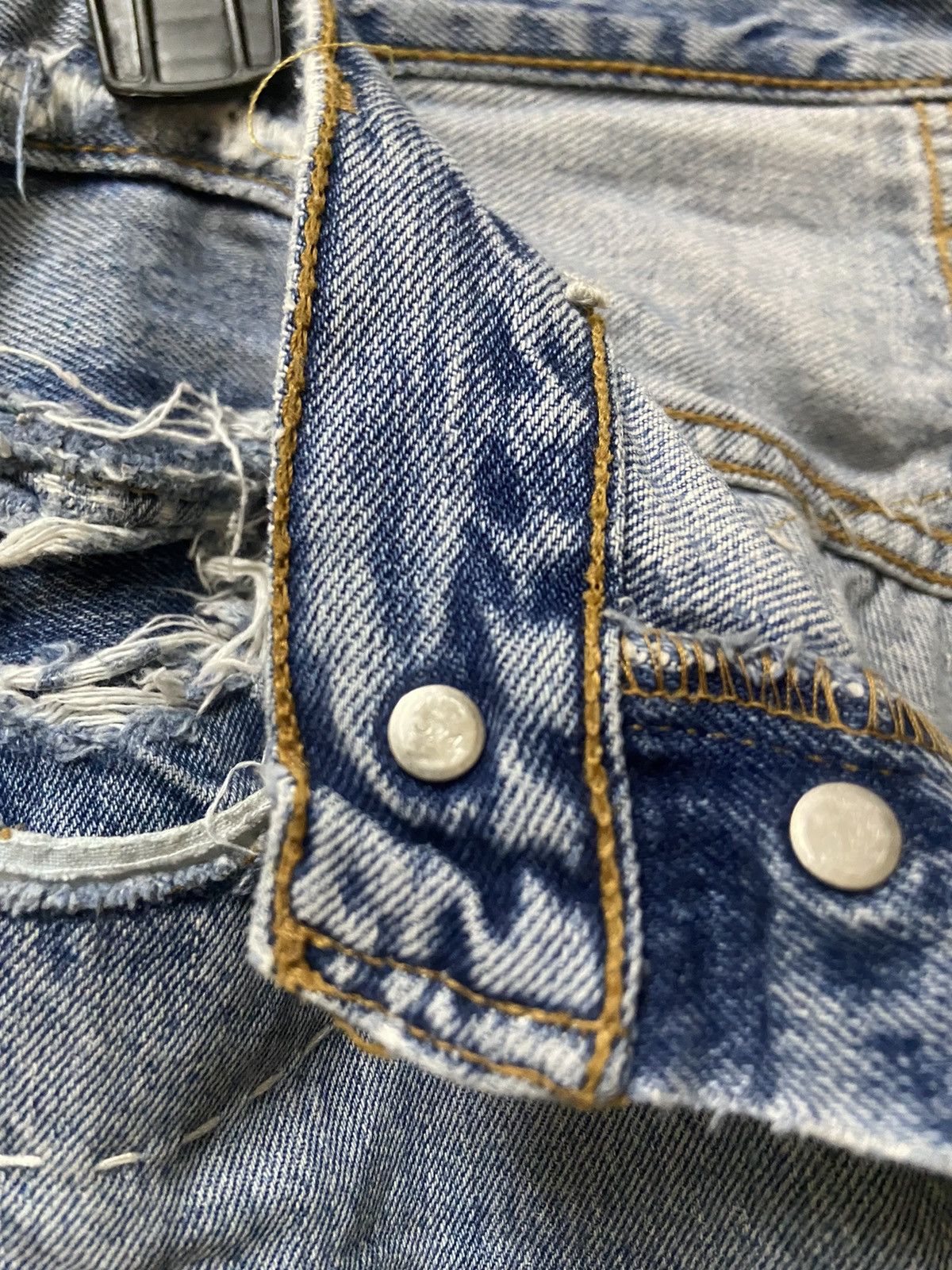 Levi's Vintage 90s Levis 501 Custom Shashiko Boro Patchworks W: 32 Size US 32 / EU 48 - 18 Thumbnail