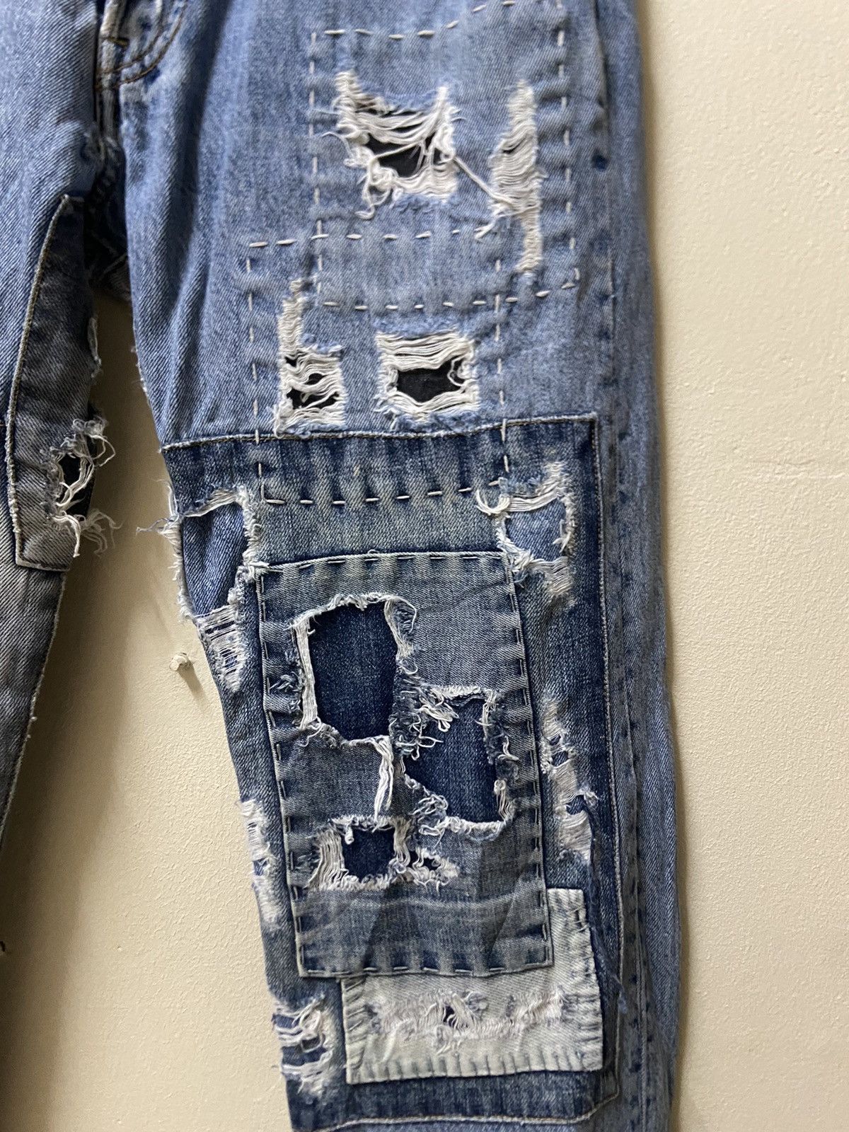 Levi's Vintage 90s Levis 501 Custom Shashiko Boro Patchworks W: 32 Size US 32 / EU 48 - 3 Thumbnail