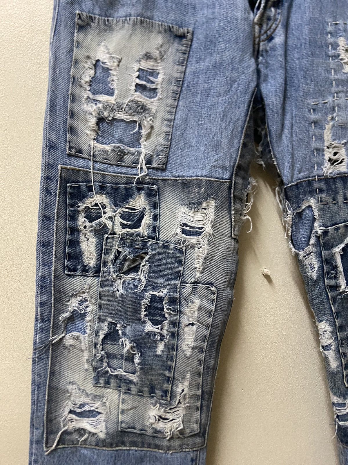 Levi's Vintage 90s Levis 501 Custom Shashiko Boro Patchworks W: 32 Size US 32 / EU 48 - 2 Thumbnail